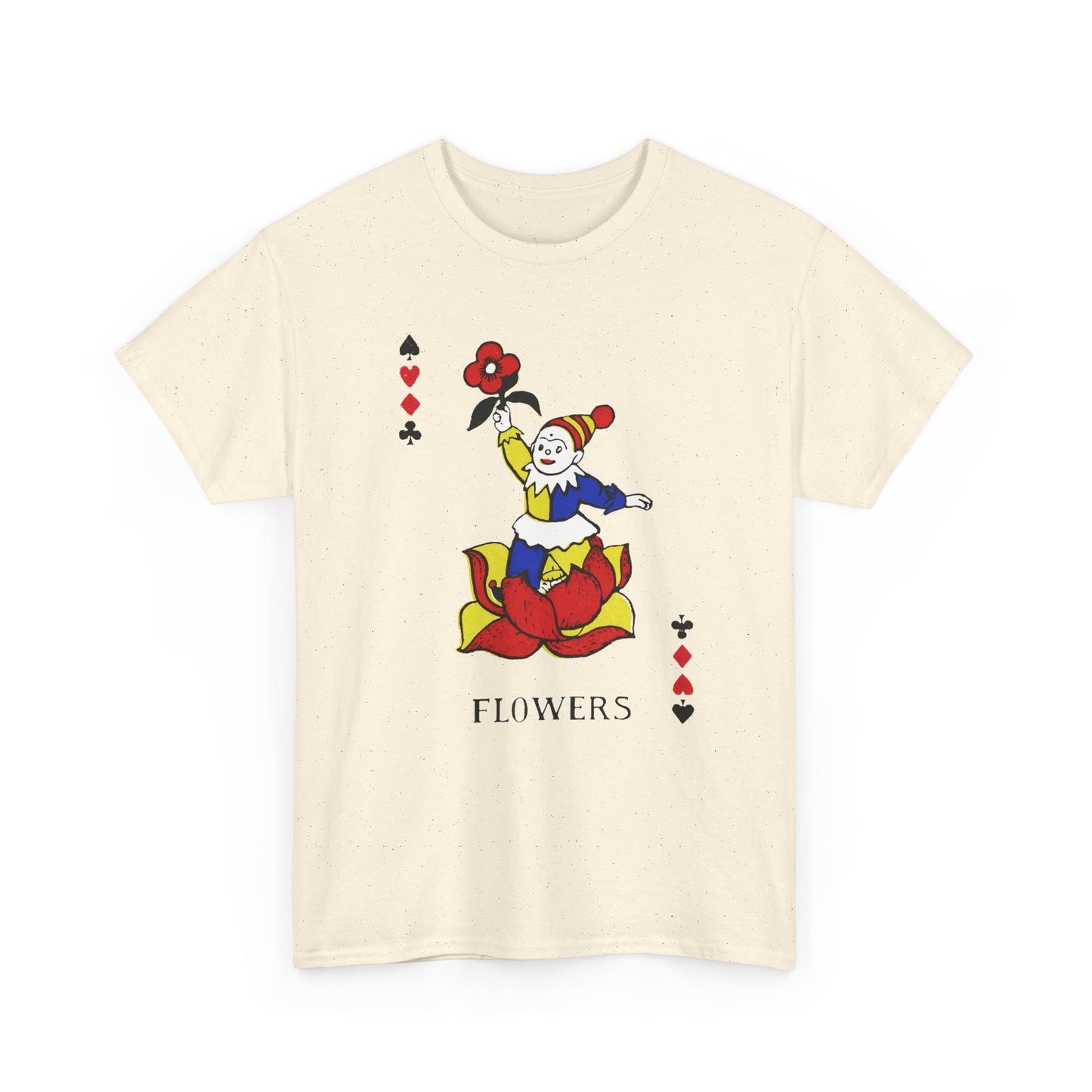 vintage children playing cards flowers reproduction tshirt