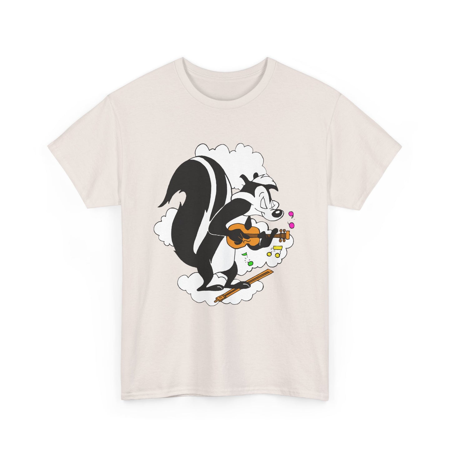 vintage milk cap pepe playing fiddle in clouds tshirt