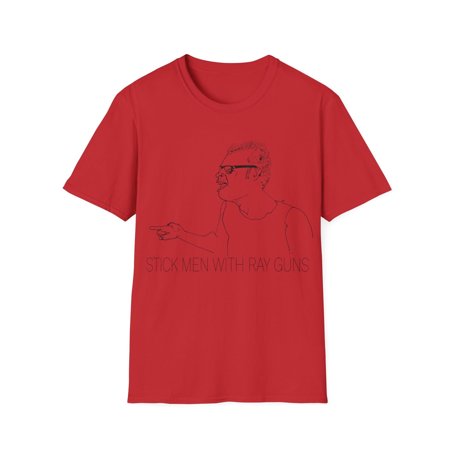 stick men with ray guns bobby soxx original drawing tshirt