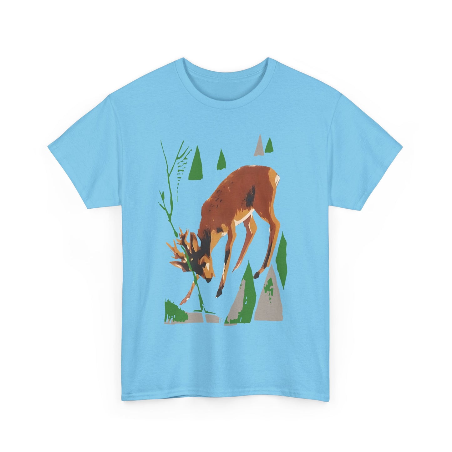 1961 slovakian living beauty vintage deer art reproduction tshirt