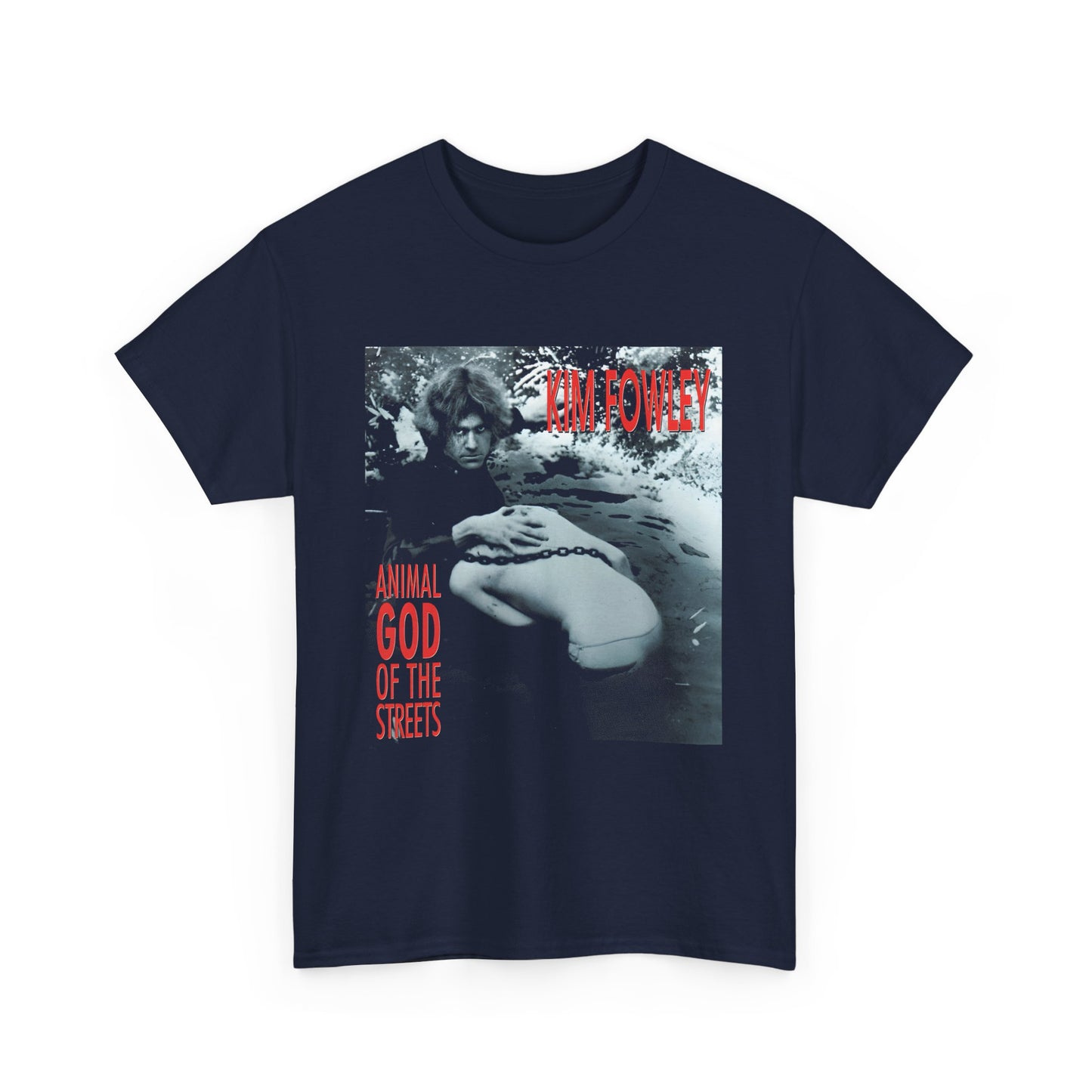 1974 animal god of the streets by kim fowley album cover stretched tshirt