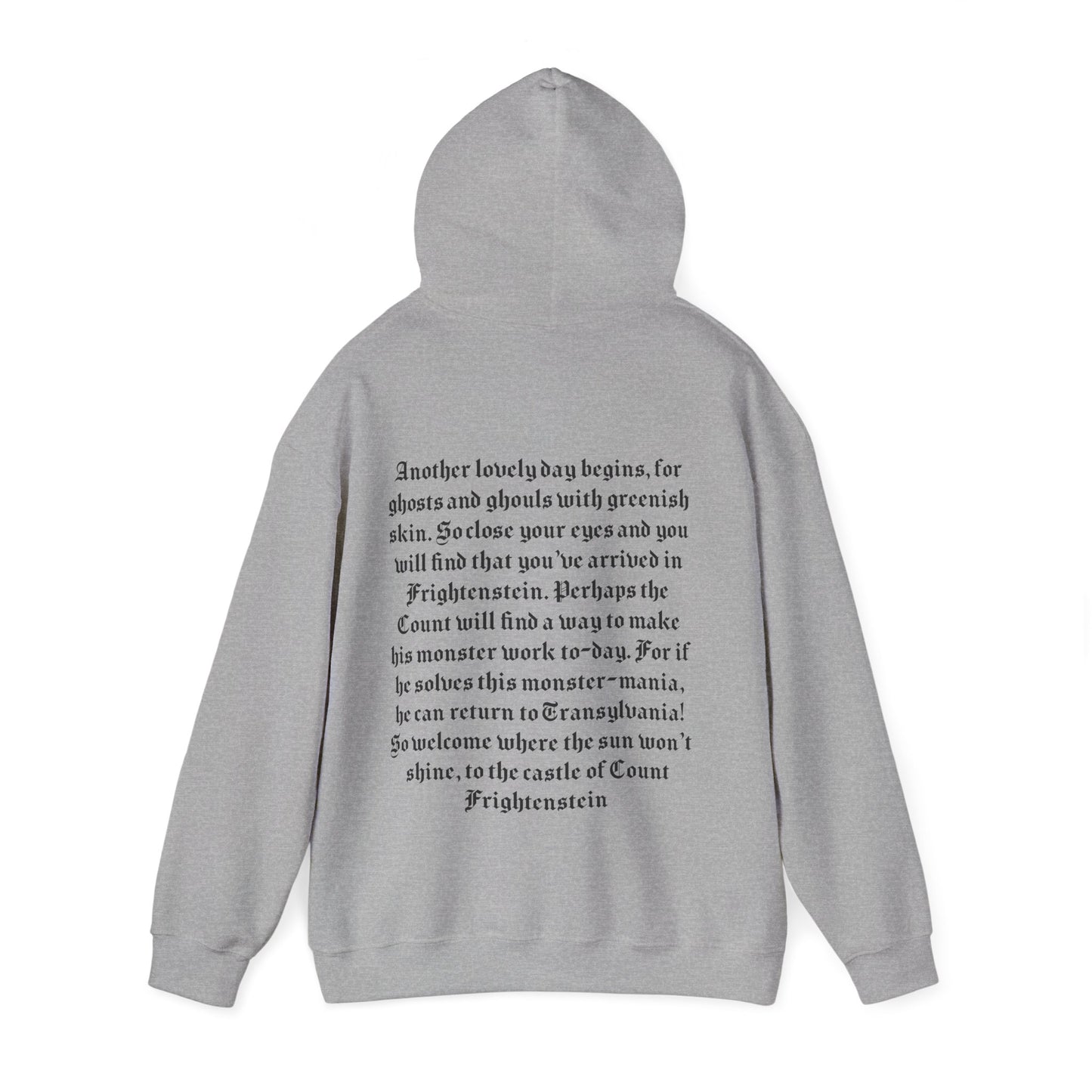 the hilarious house of frightenstein vincent price opening monologue on a unisex heavy blend hooded sweatshirt
