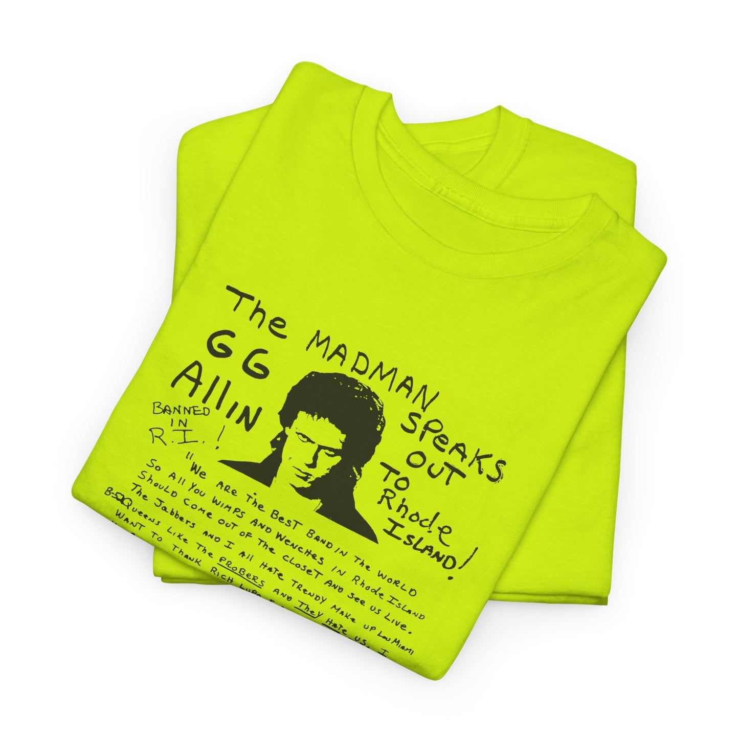 1982 show poster gg allin and the jabbers no background tshirt