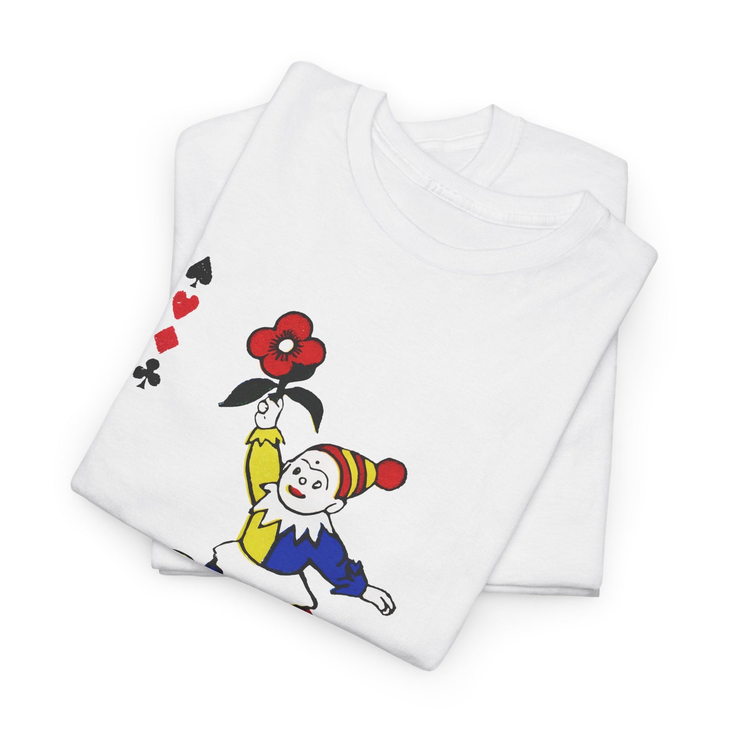 vintage children playing cards flowers reproduction tshirt