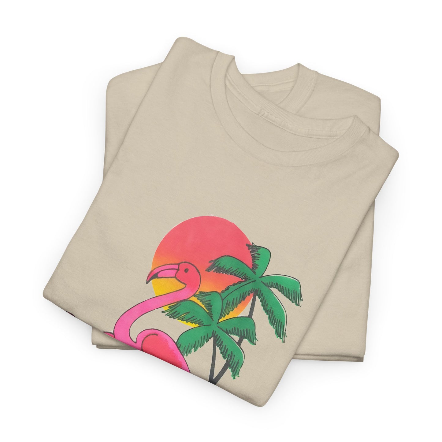 1980s vintage two flamingos reproduction tshirt