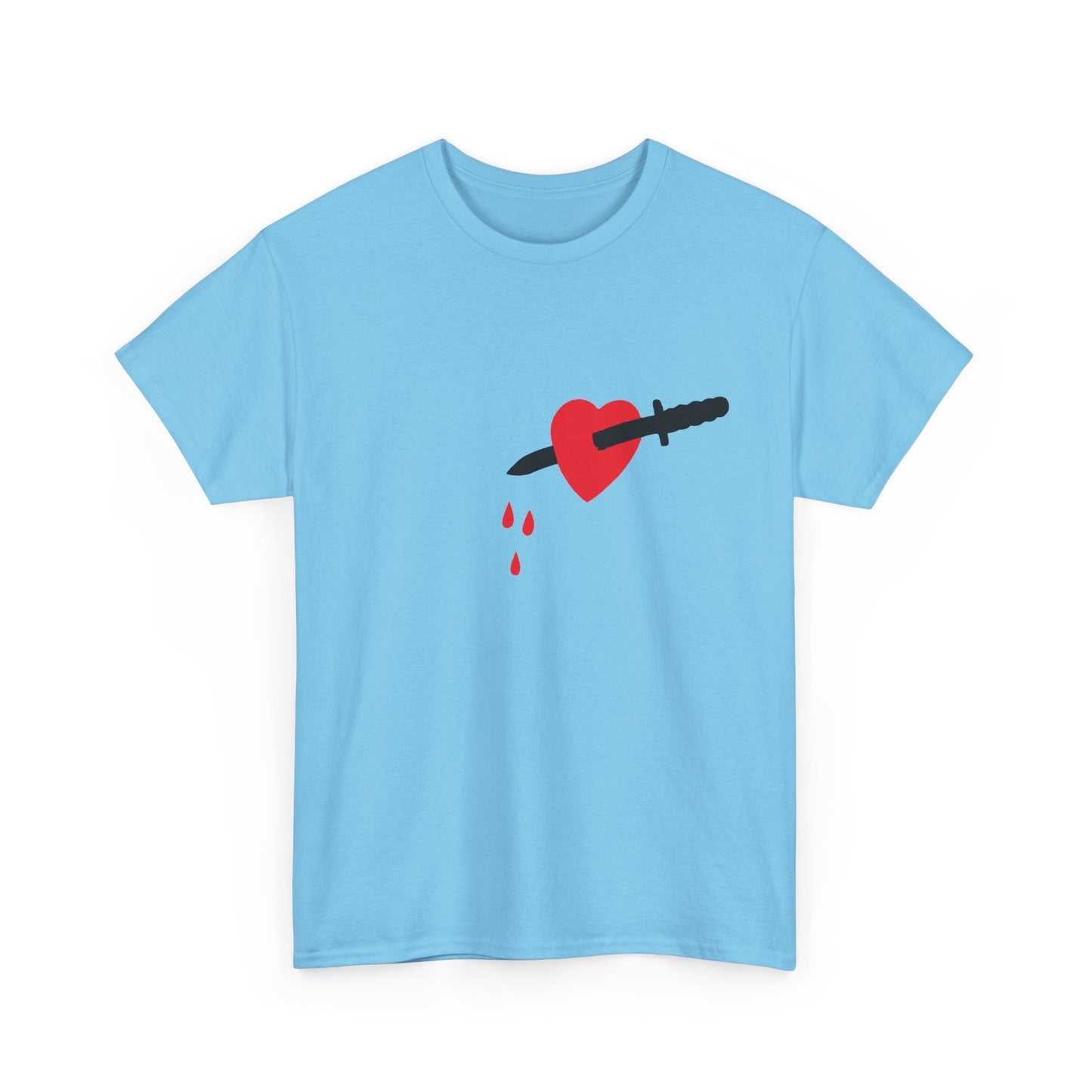 1970s vintage stabbed in the heart reproduction tshirt