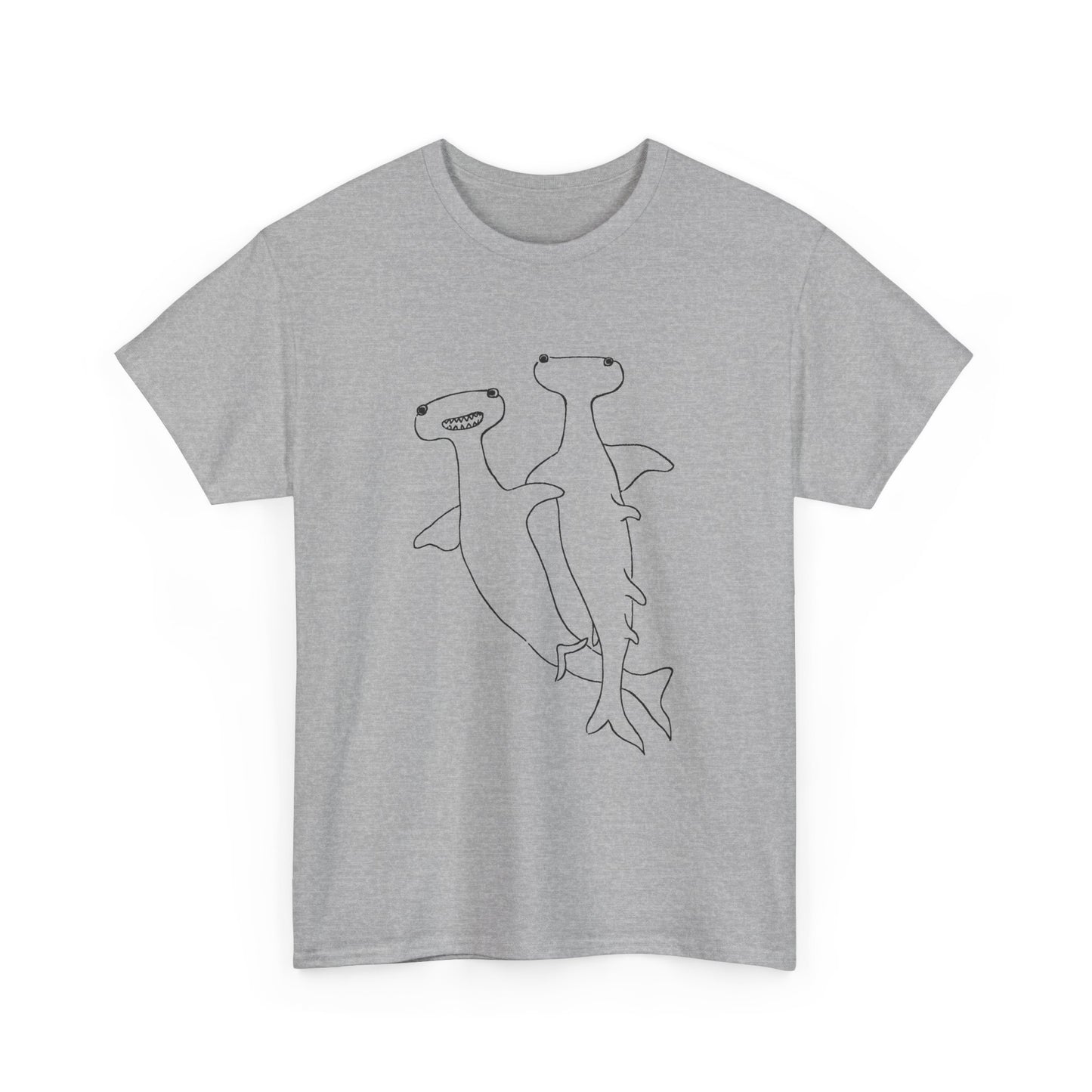 1735 a pair of hammerhead sharks edo period japanese illustration reproduction tshirt
