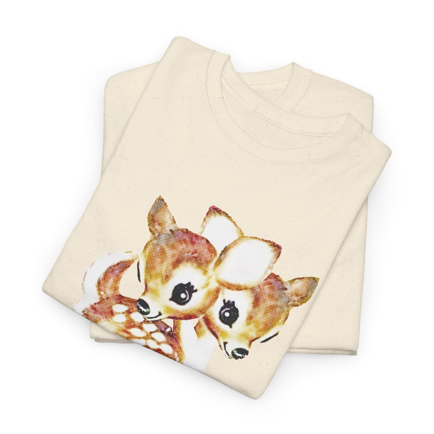 vintage cute baby deer double headed tshirt