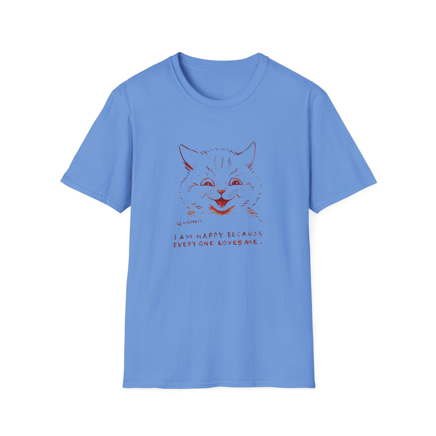 1924 louis wain cat painting i am happy because everyone loves me tshirt