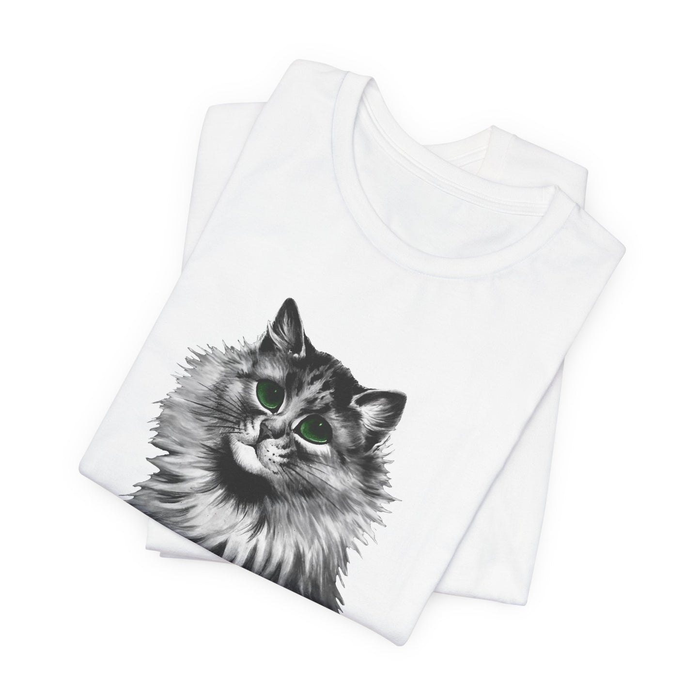 louis wain anthropomorphised cat painting green eyes tshirt