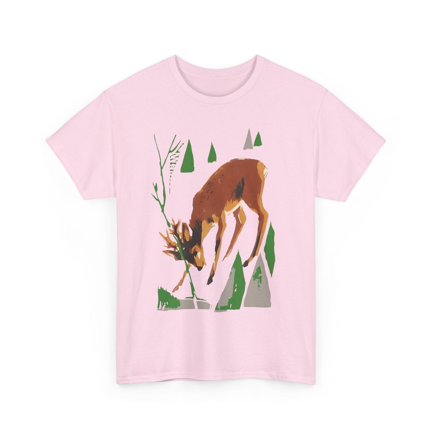 1961 slovakian living beauty vintage deer art reproduction tshirt