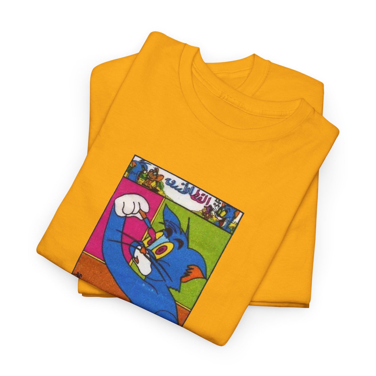 tom the cat painting his eyeball from a vintage turkish gum wrapper reproduction tshirt