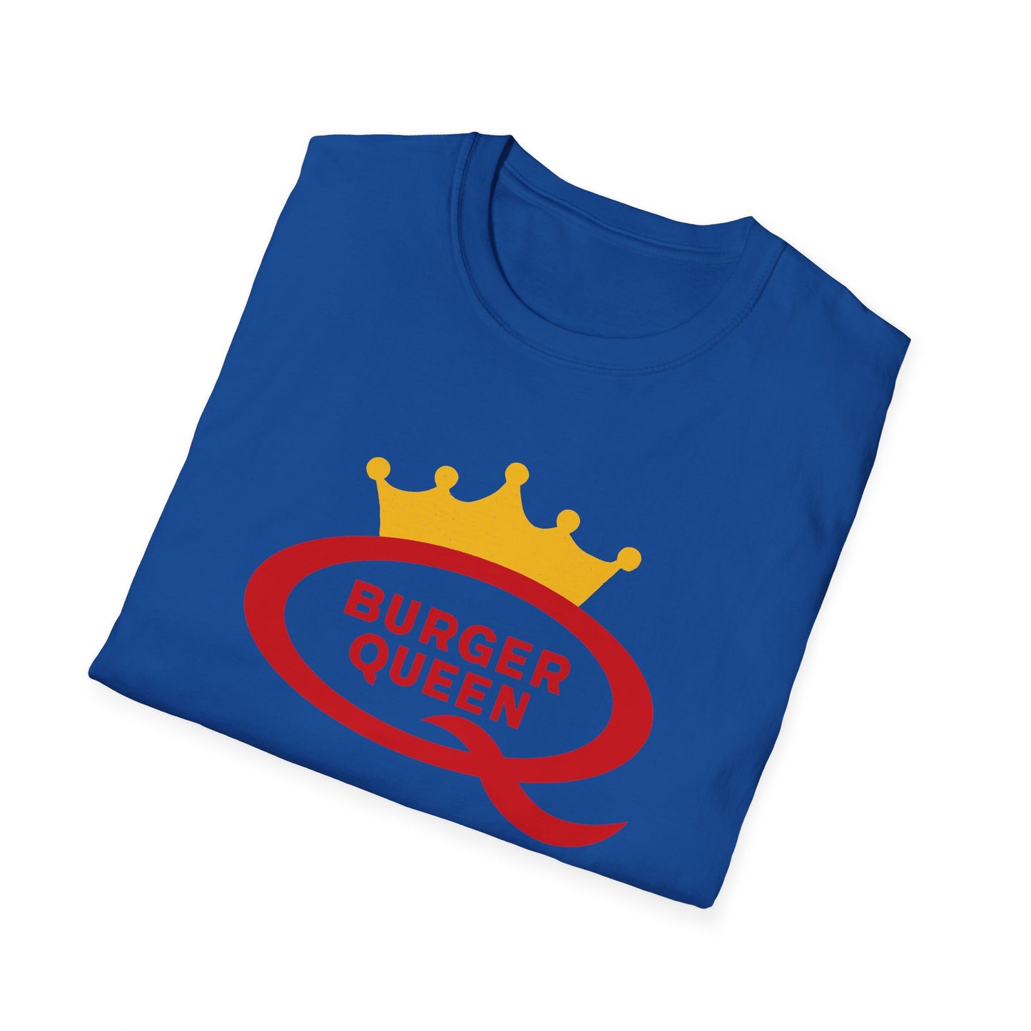 vintage defunct burger queen fast food logo tshirt