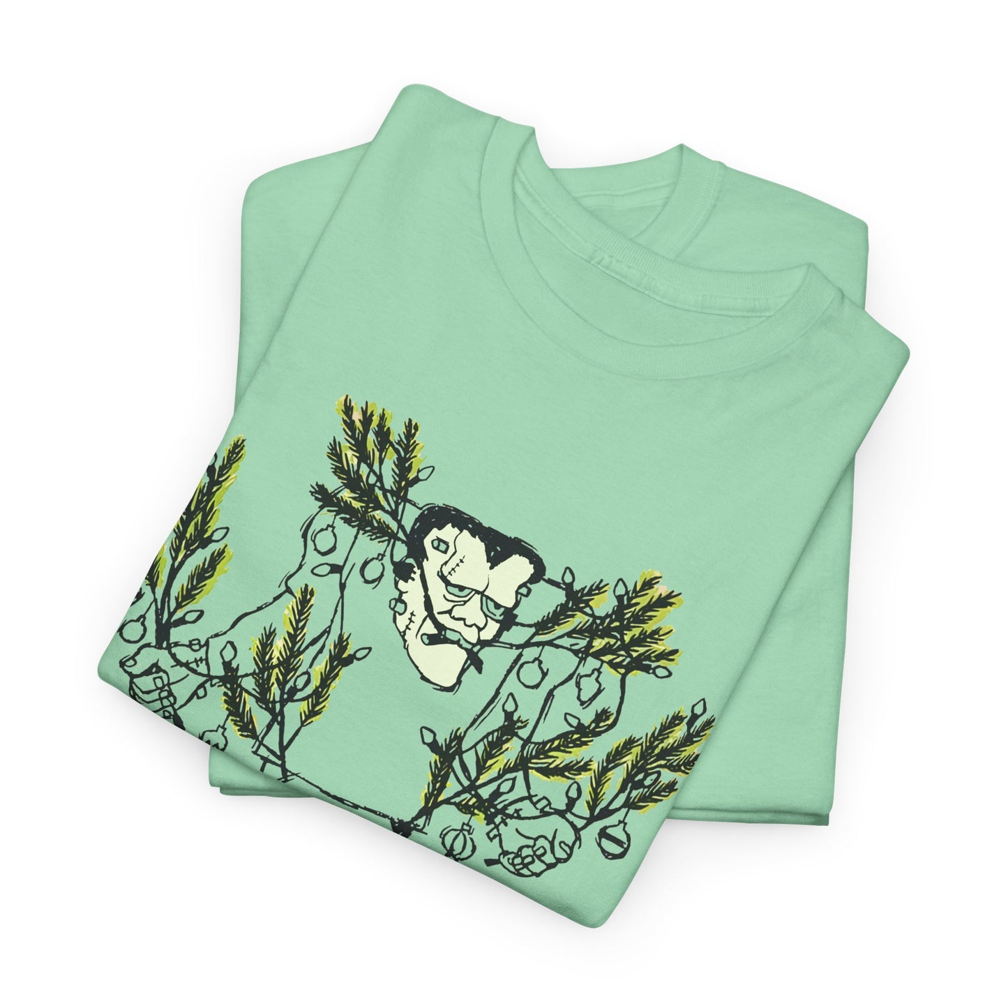 1974 monster holidays by norman bridwell frankenstein monster christmas tree disguise tshirt