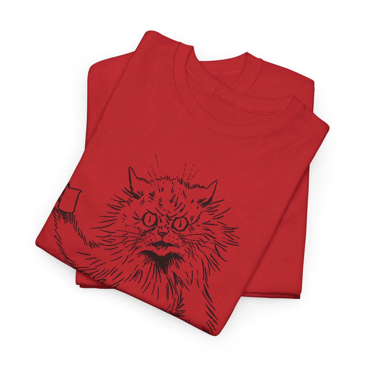 louis wain angry cat with cup reproduction tshirt