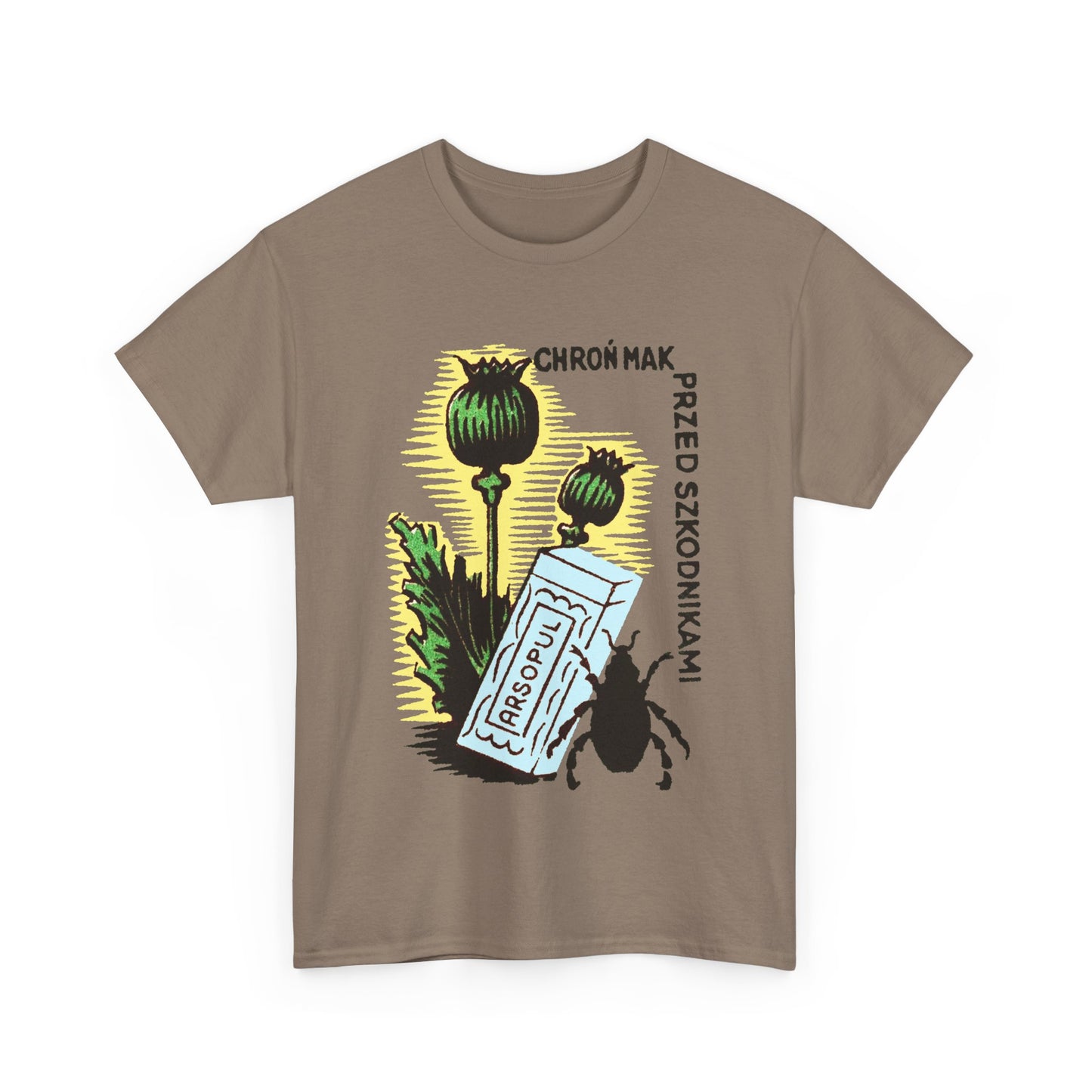 vintage polish matchbox graphic protect poppies from pests pesticide ad tshirt