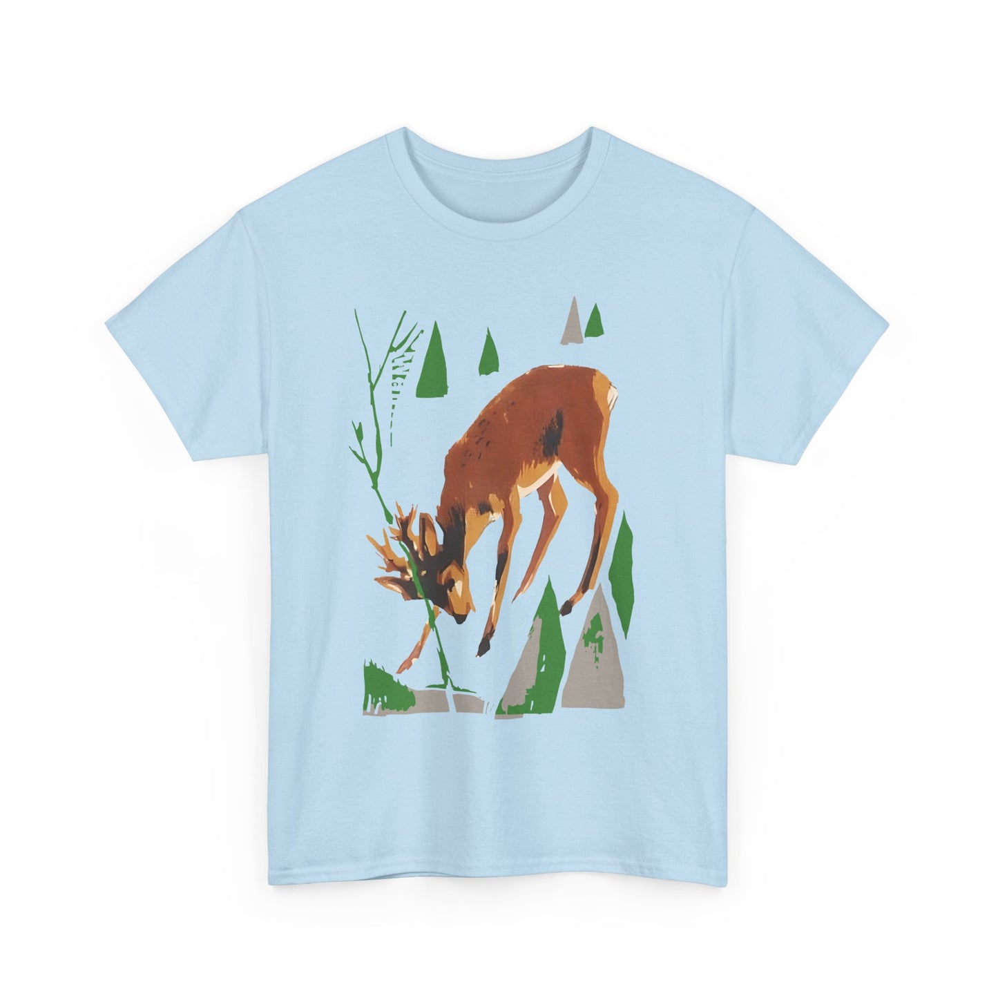 1961 slovakian living beauty vintage deer art reproduction tshirt