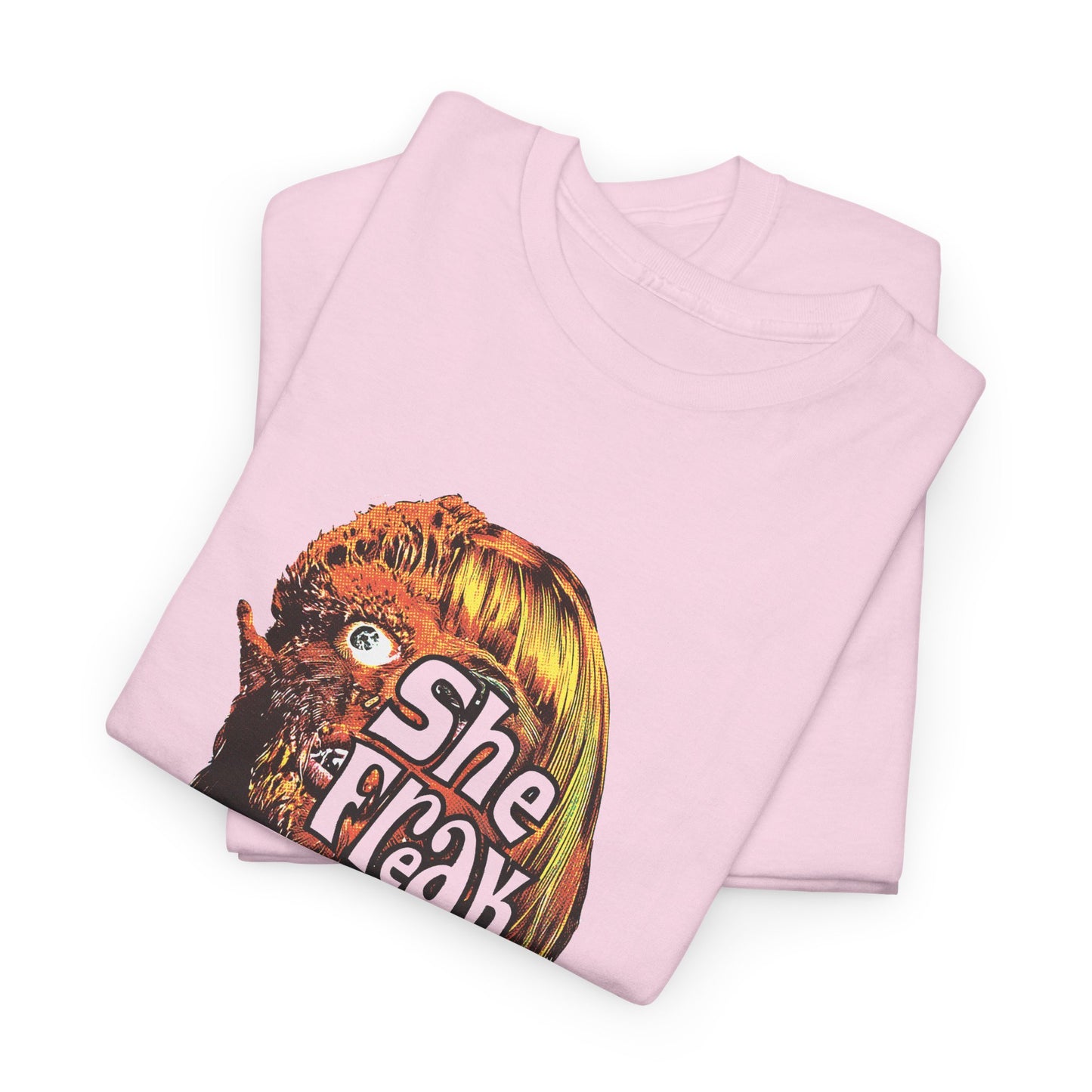 ships from canada she freak 1967 exploitation horror film comic halftone style tshirt