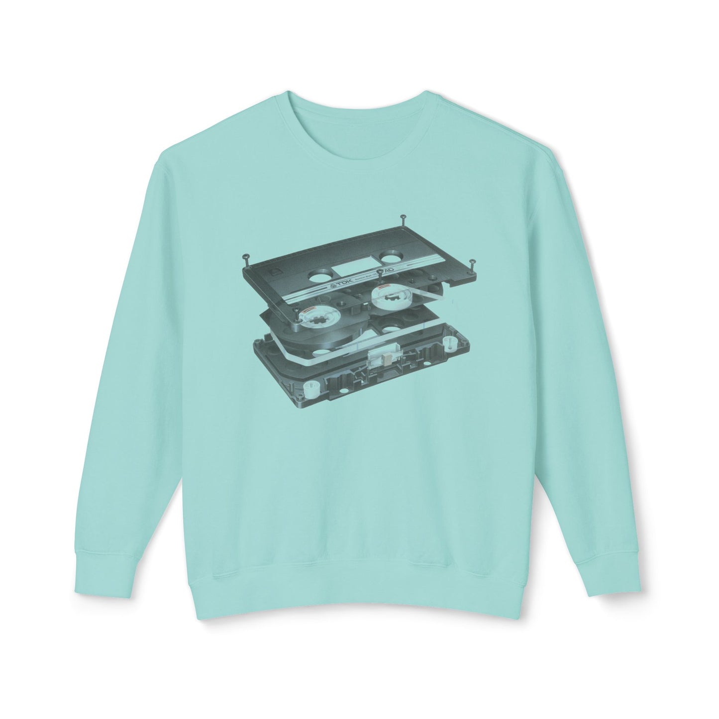 exploded view cassette tape hisashi saito 1980 airbrush graphic 100% cotton sweatshirt