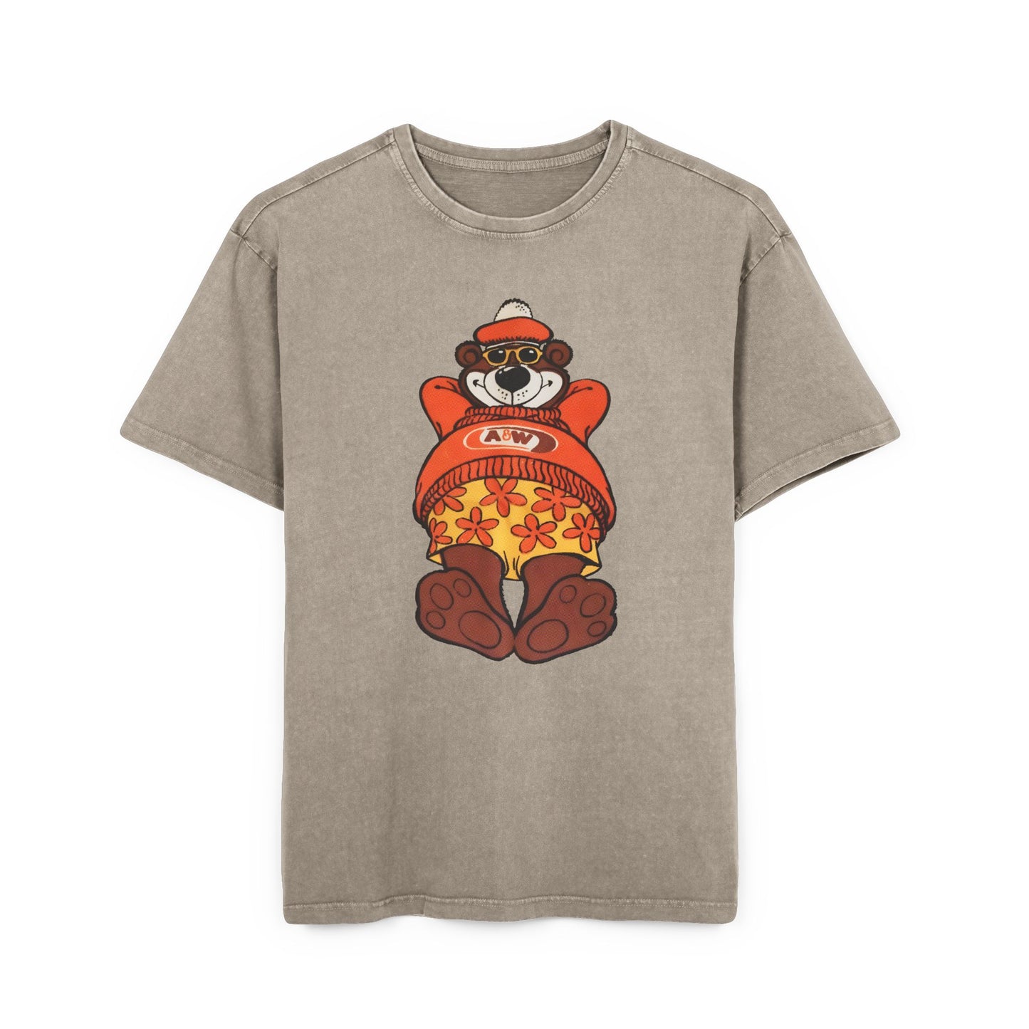 rooty the great root bear acid washed oversized tshirt