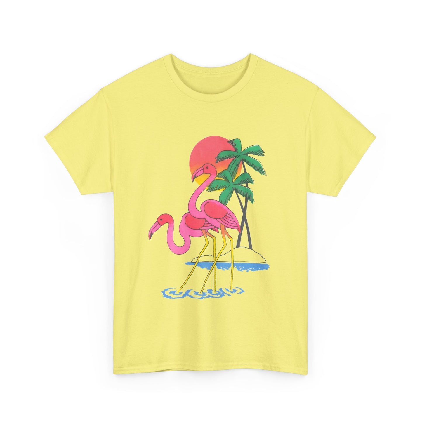 1980s vintage two flamingos reproduction tshirt