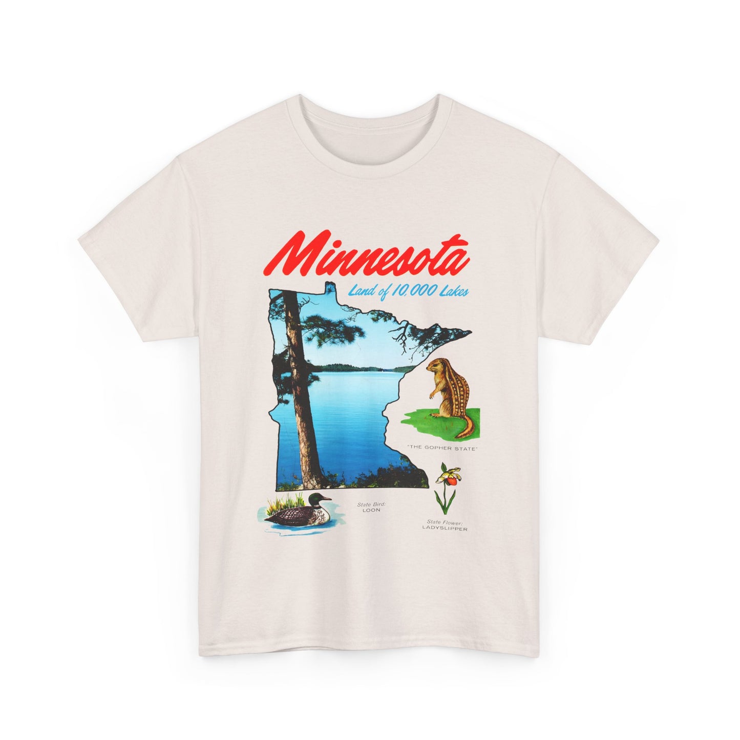 vintage postcard minnesota land of 10 000 lakes reproduction tshirt
