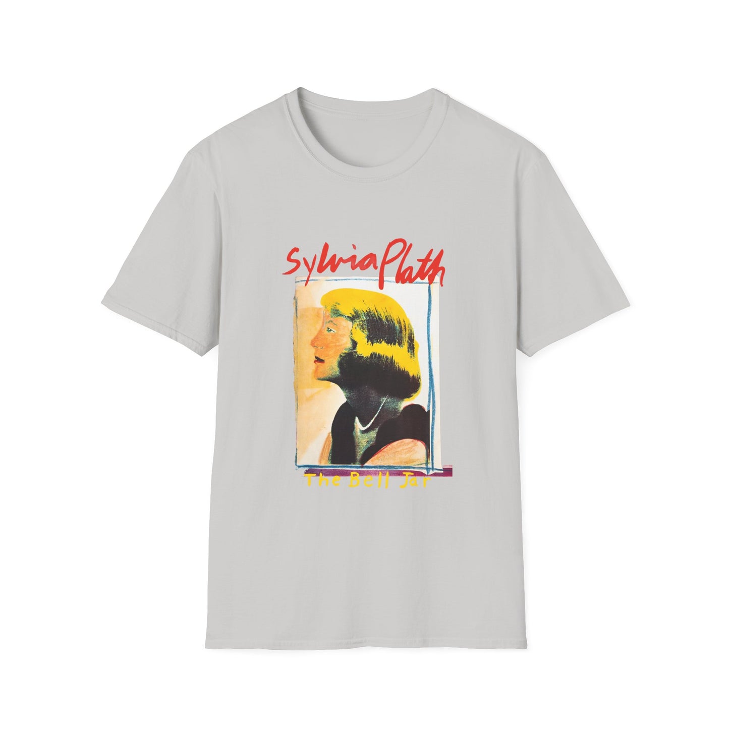 1963 book by sylvia plath "the bell jar" book cover tshirt