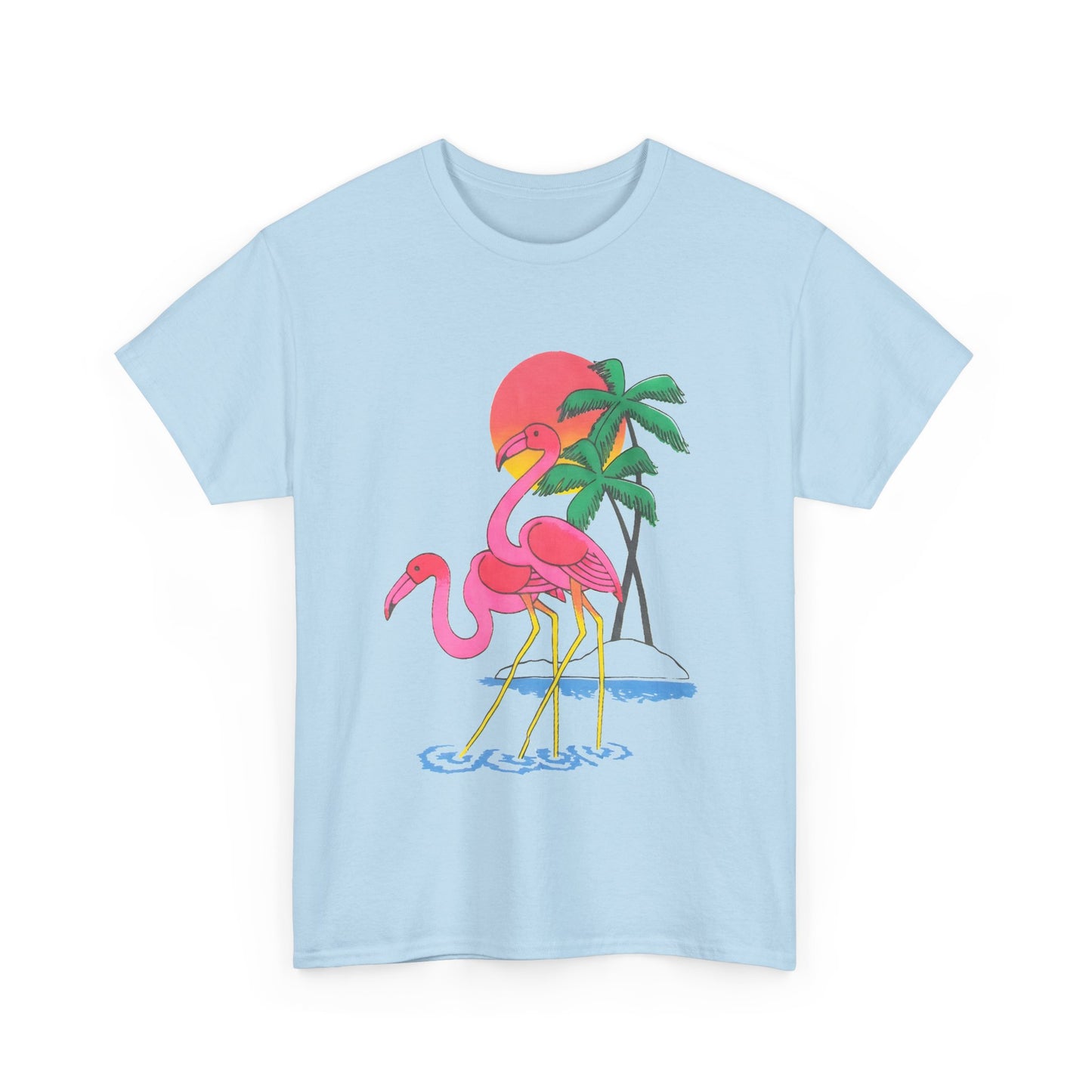 1980s vintage two flamingos reproduction tshirt