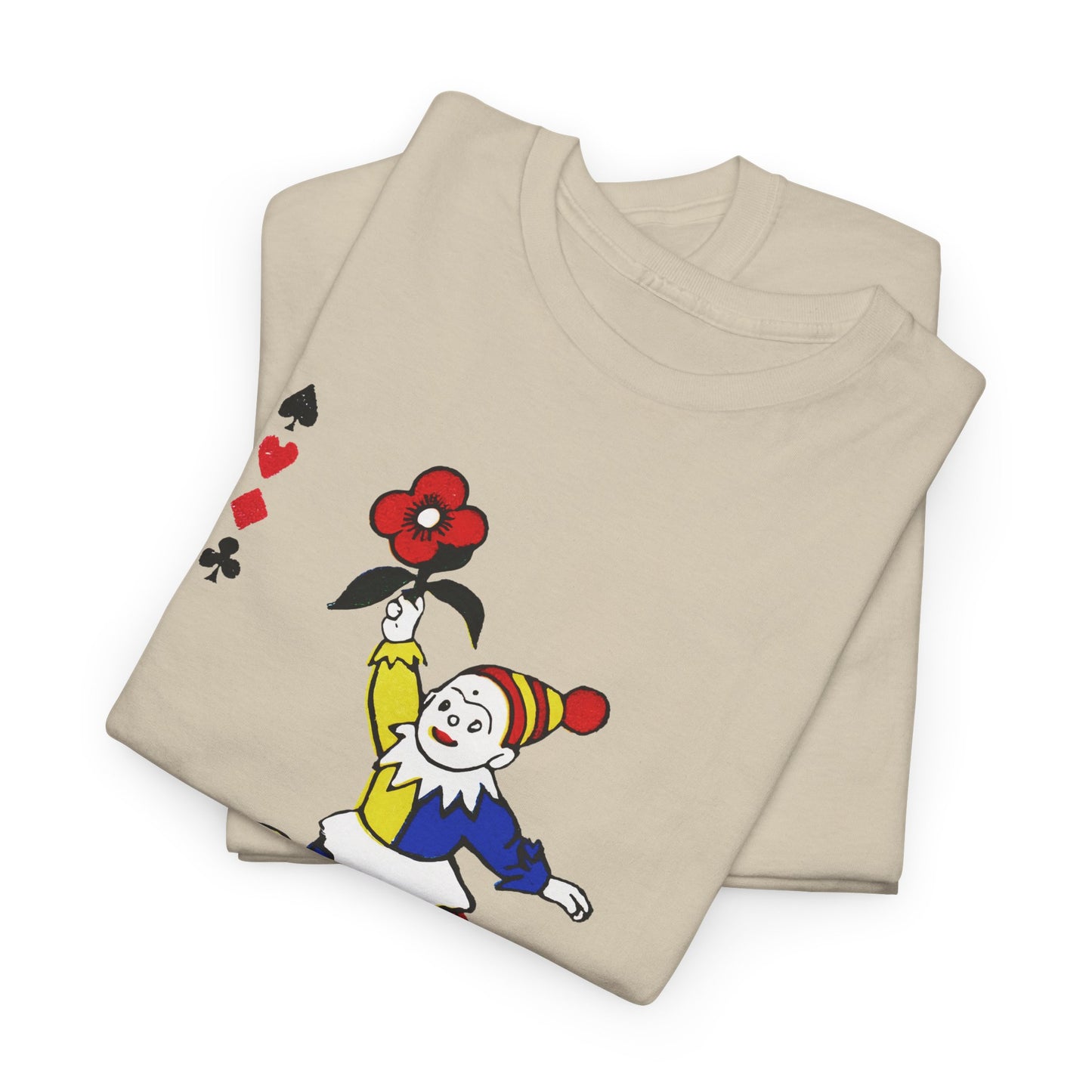 vintage children playing cards flowers reproduction tshirt