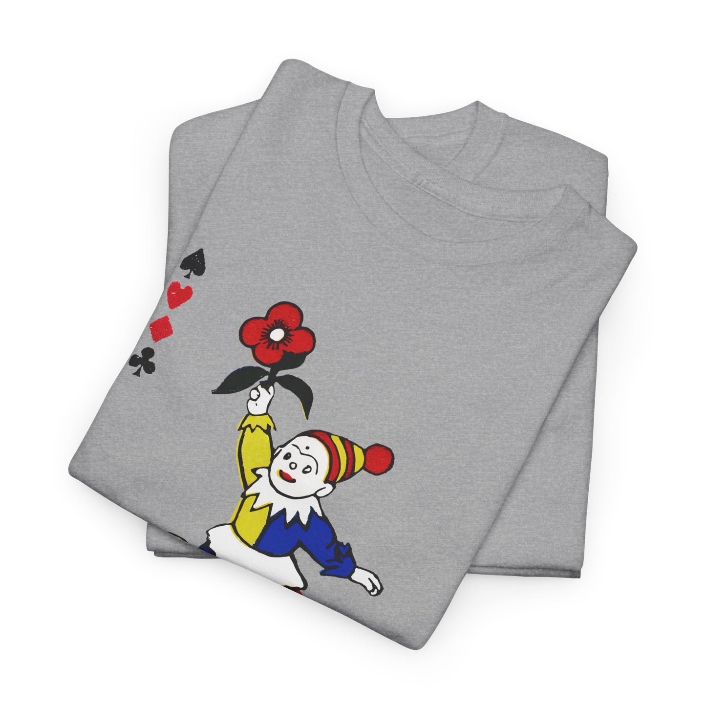 vintage children playing cards flowers reproduction tshirt