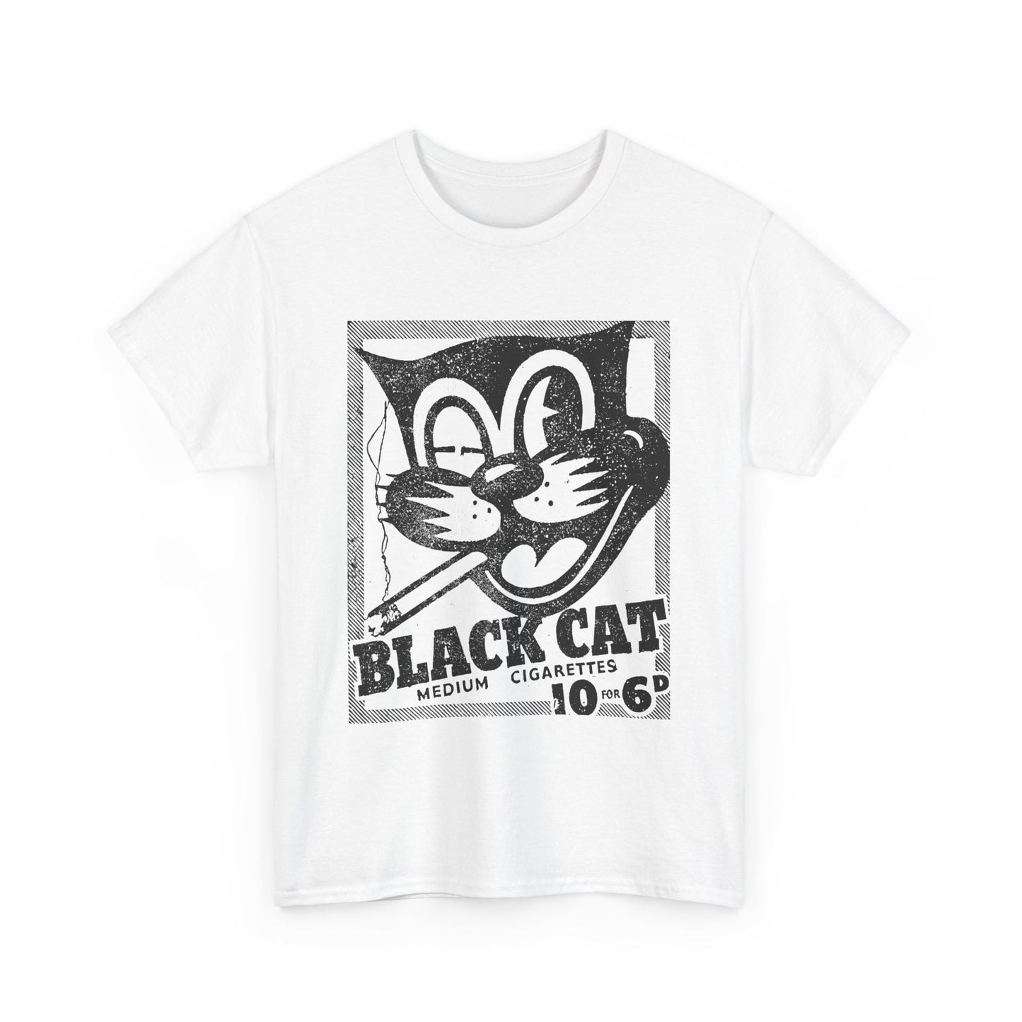 vintage black cat cigarettes advert reproduction stretched graphic tshirt