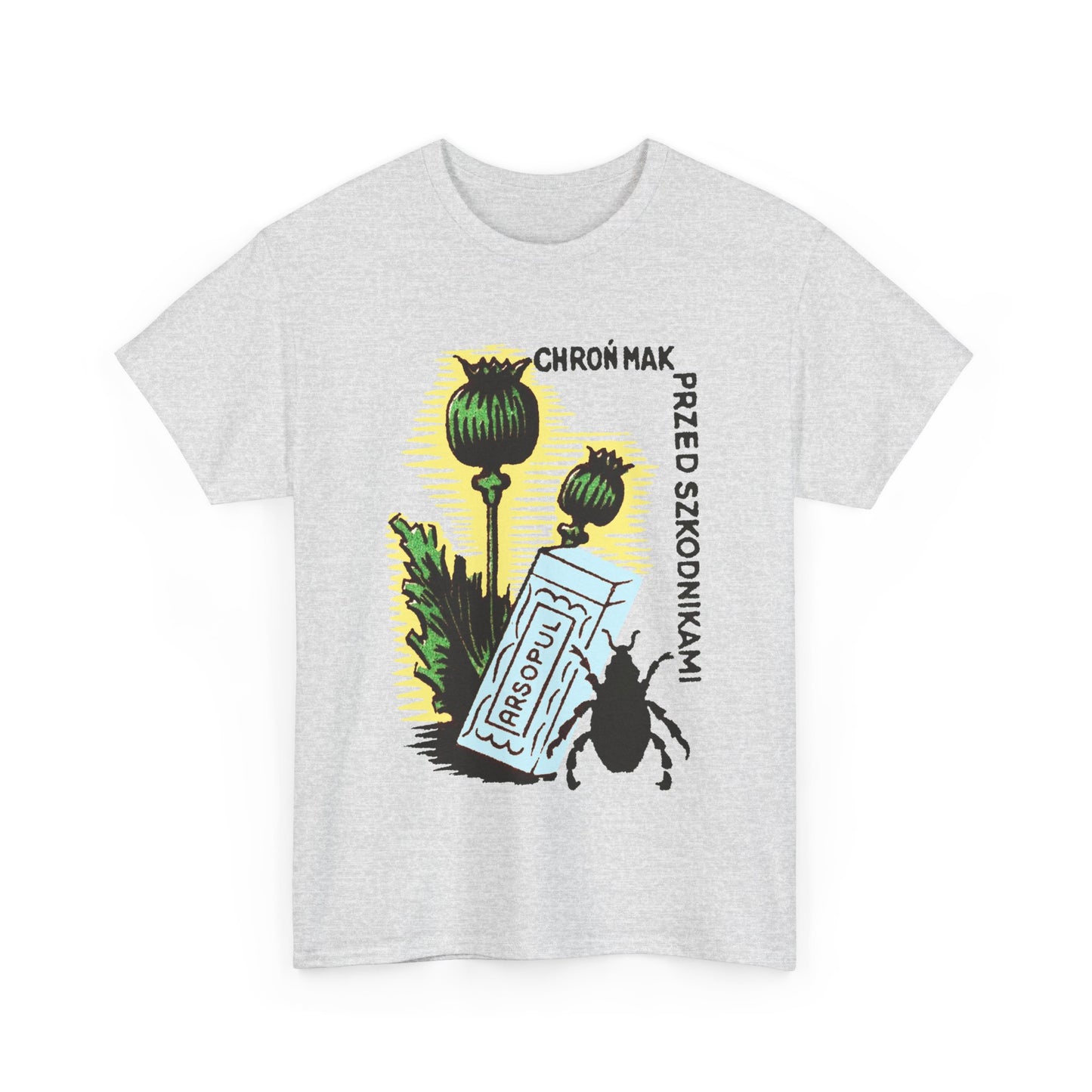 vintage polish matchbox graphic protect poppies from pests pesticide ad tshirt
