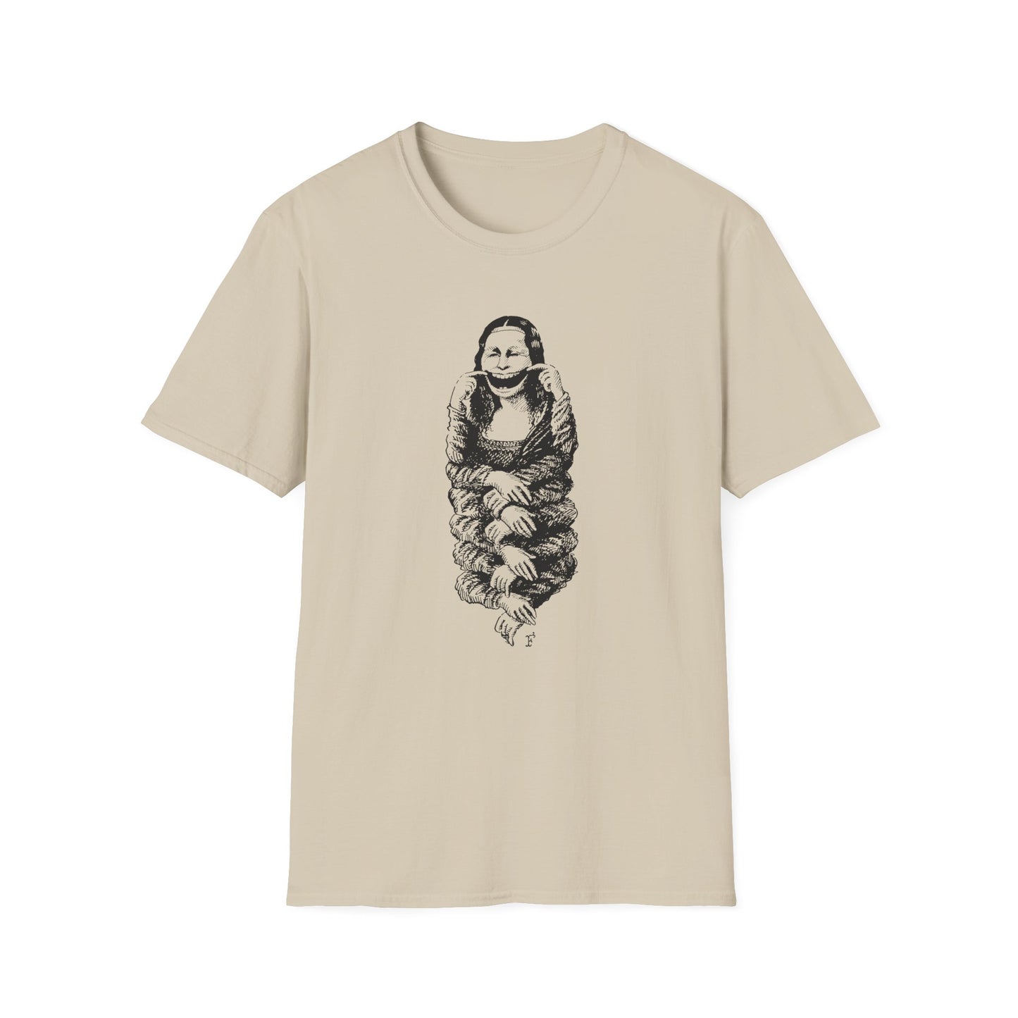 1985 jerzy flisak museum of caricature mona lisa exhibition poster tshirt