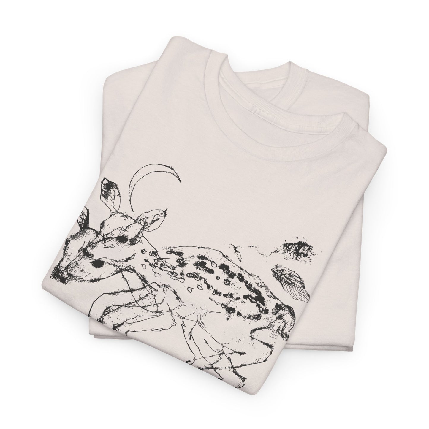 weird deer illustration custom edit tshirt