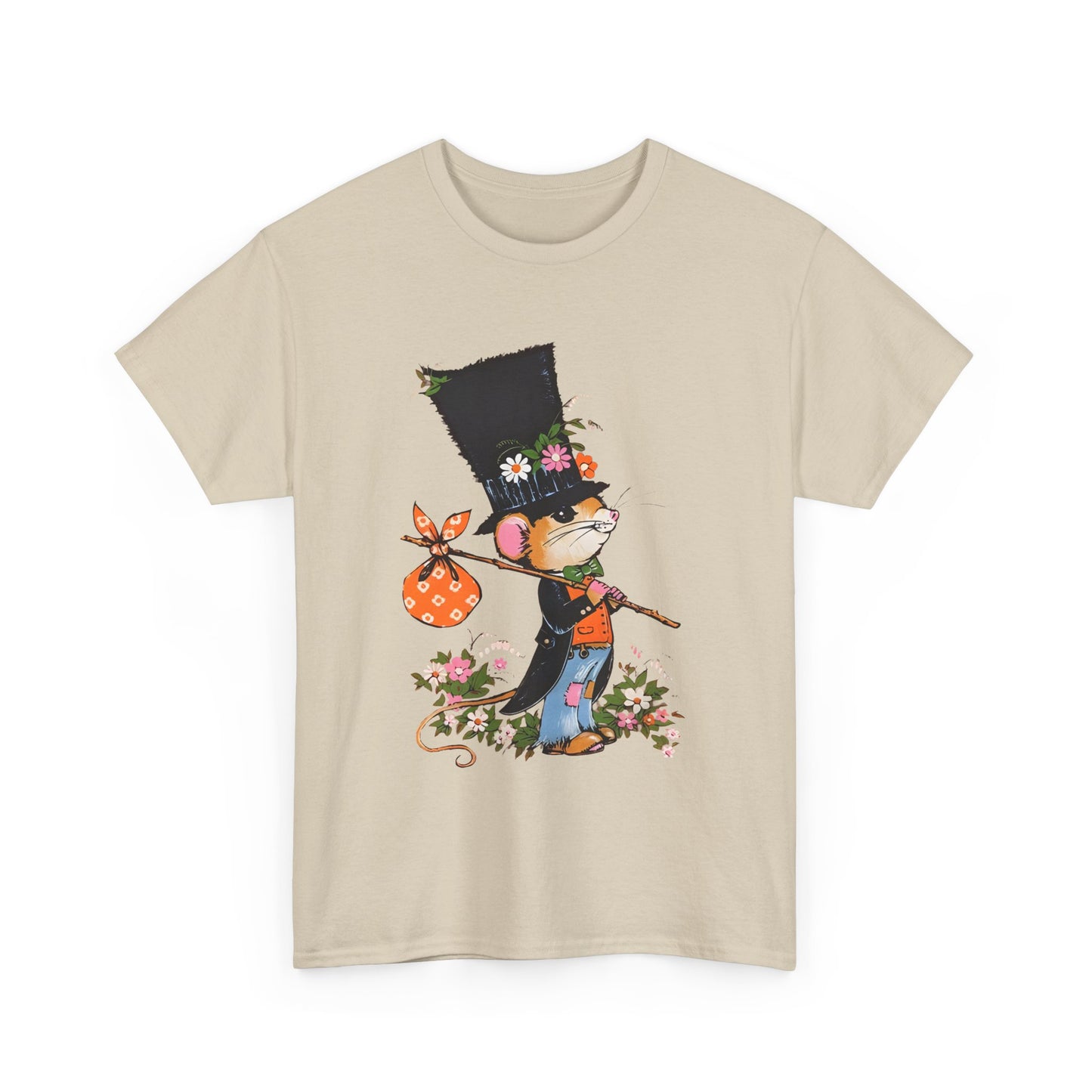 1970s vintage graphic novelty hobo mouse reproduction tshirt