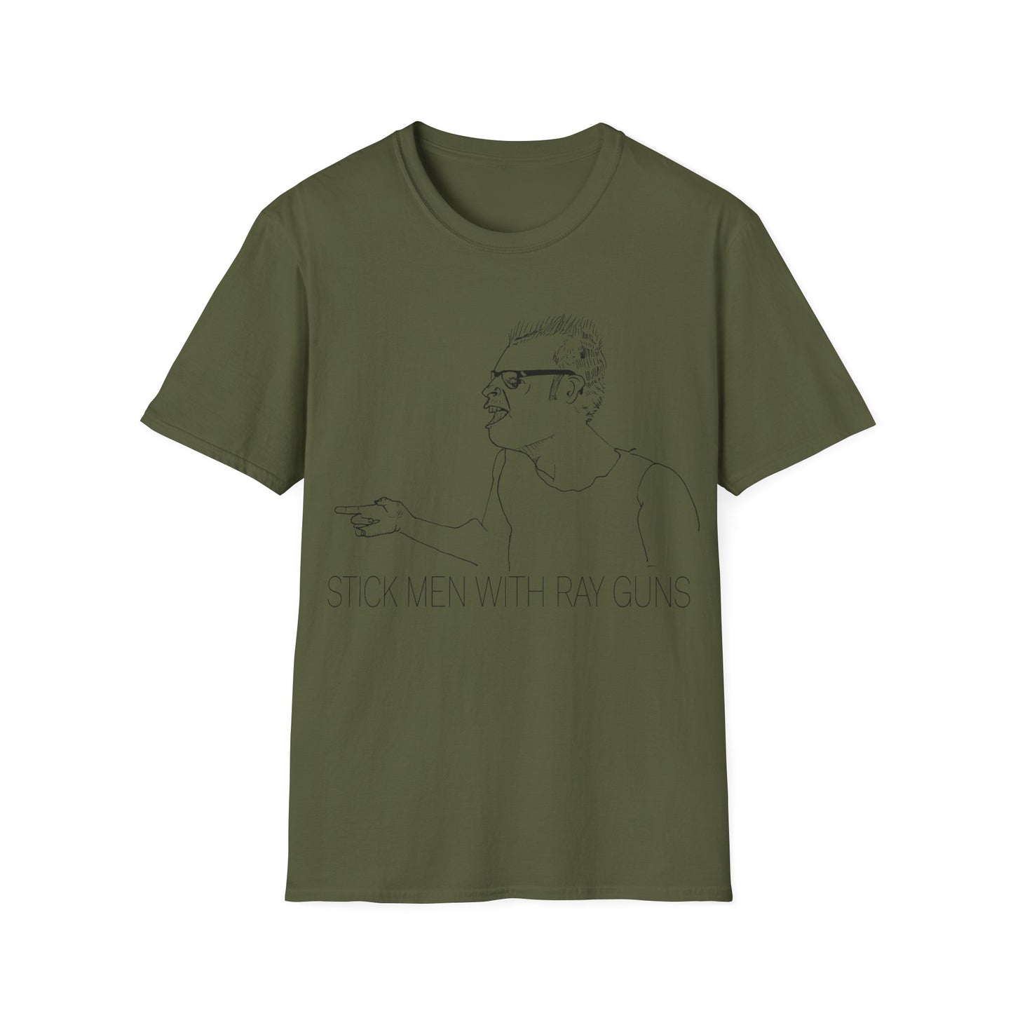 stick men with ray guns bobby soxx original drawing tshirt