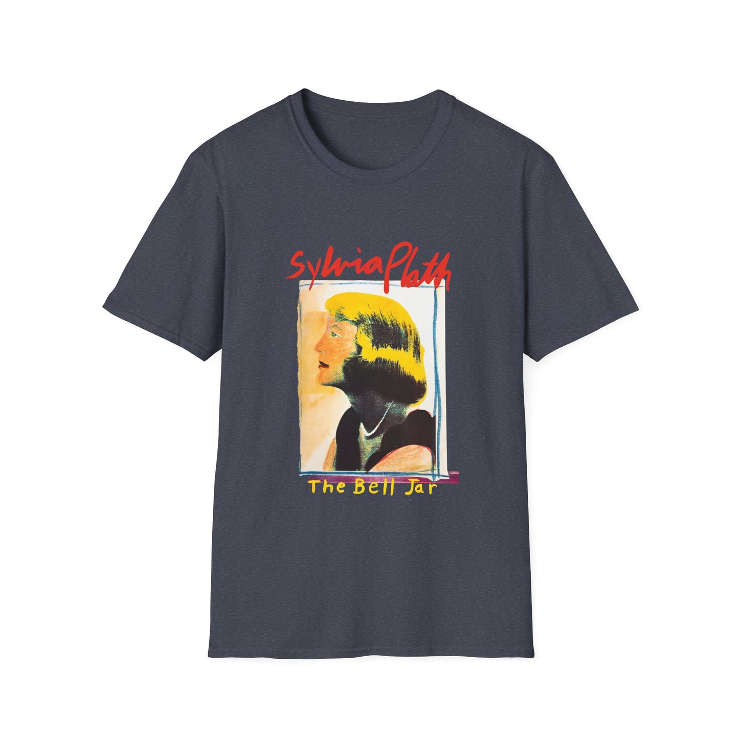 1963 book by sylvia plath "the bell jar" book cover tshirt