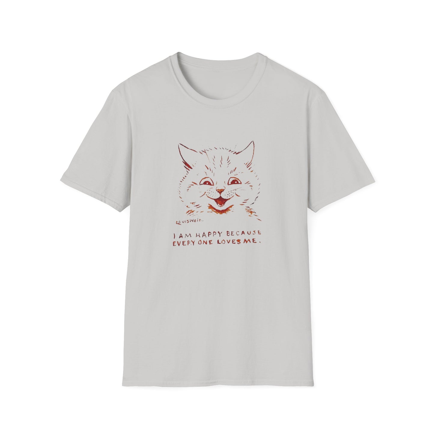 1924 louis wain cat painting i am happy because everyone loves me tshirt