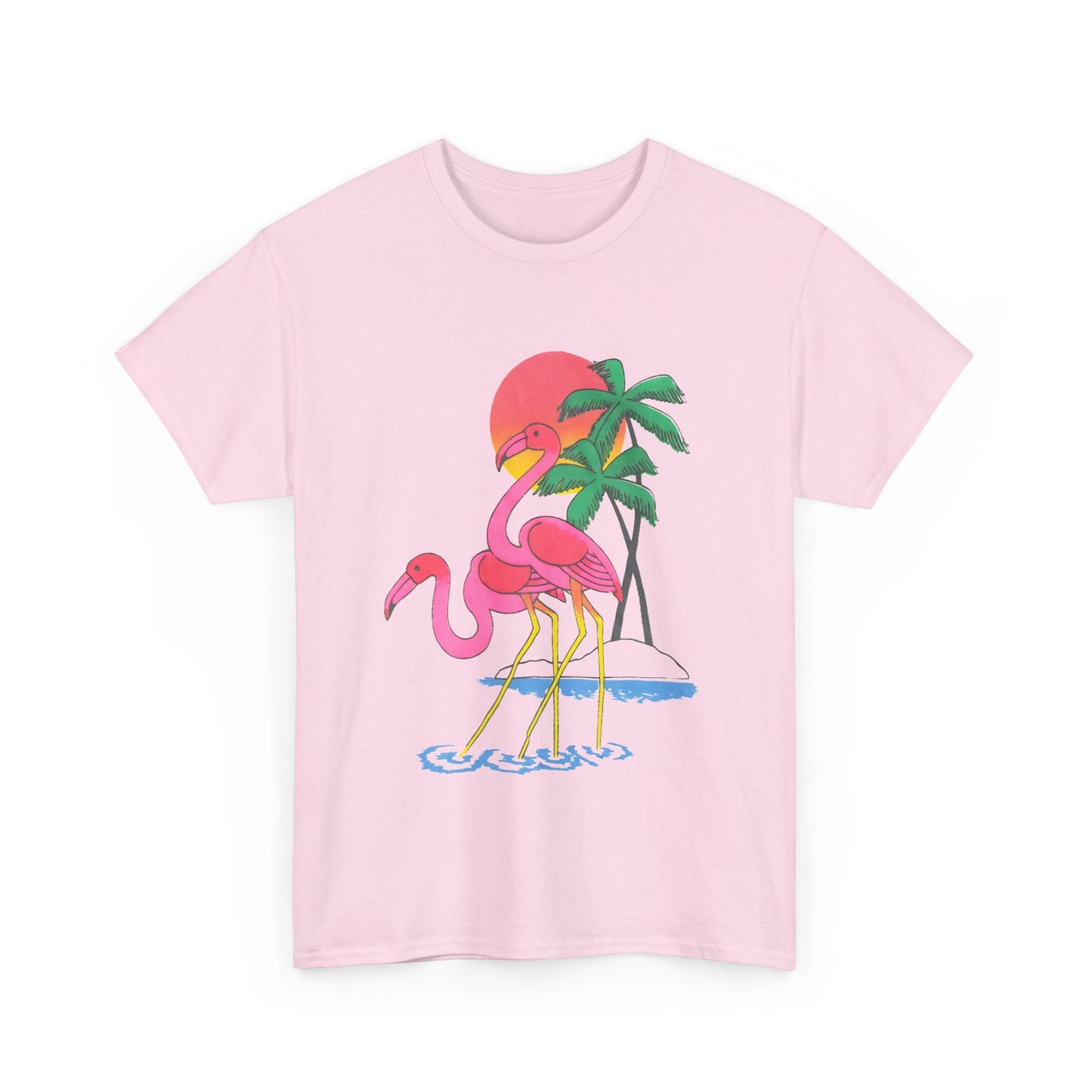 1980s vintage two flamingos reproduction tshirt