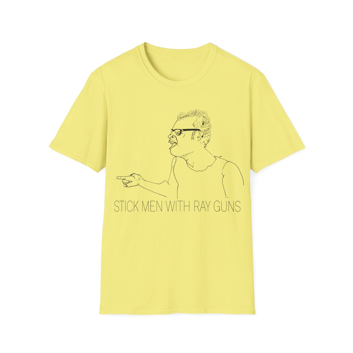stick men with ray guns bobby soxx original drawing tshirt