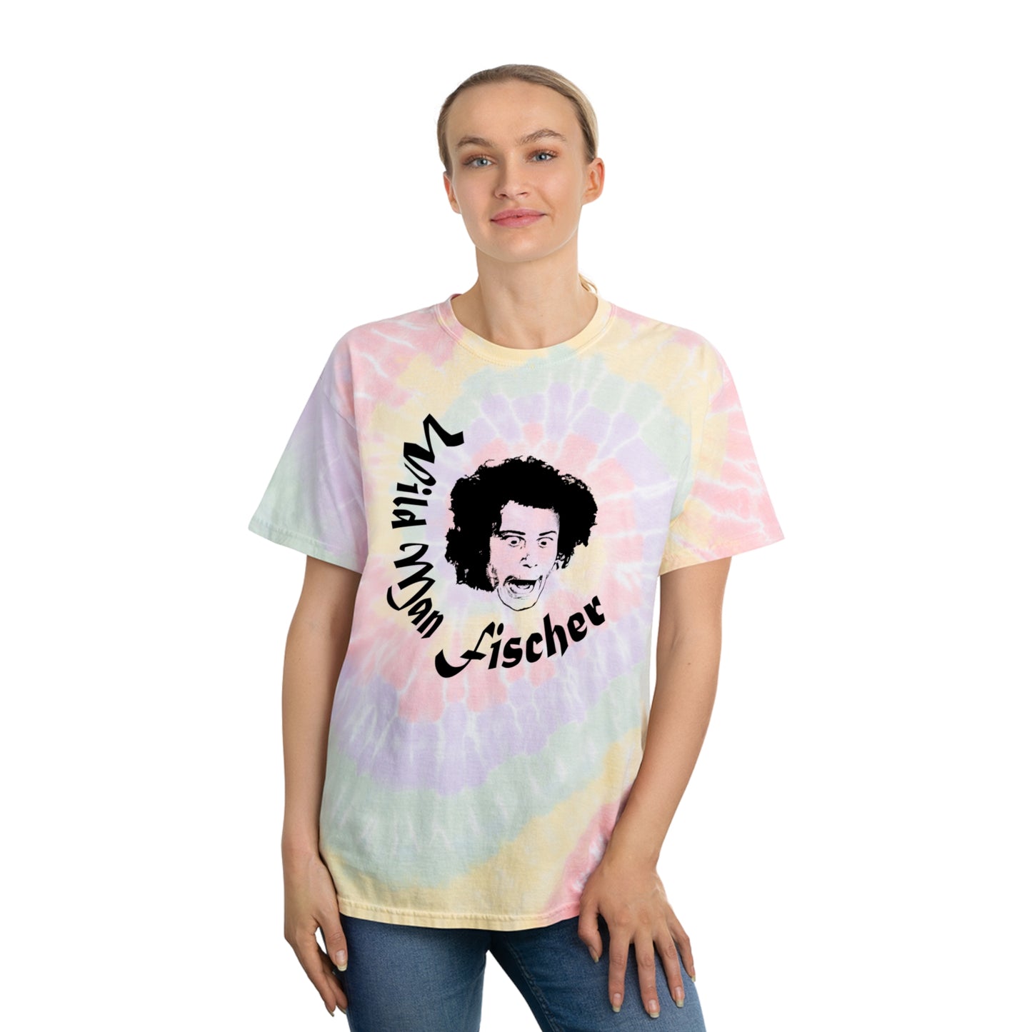 wild man fischer black stencil tie dye tshirt