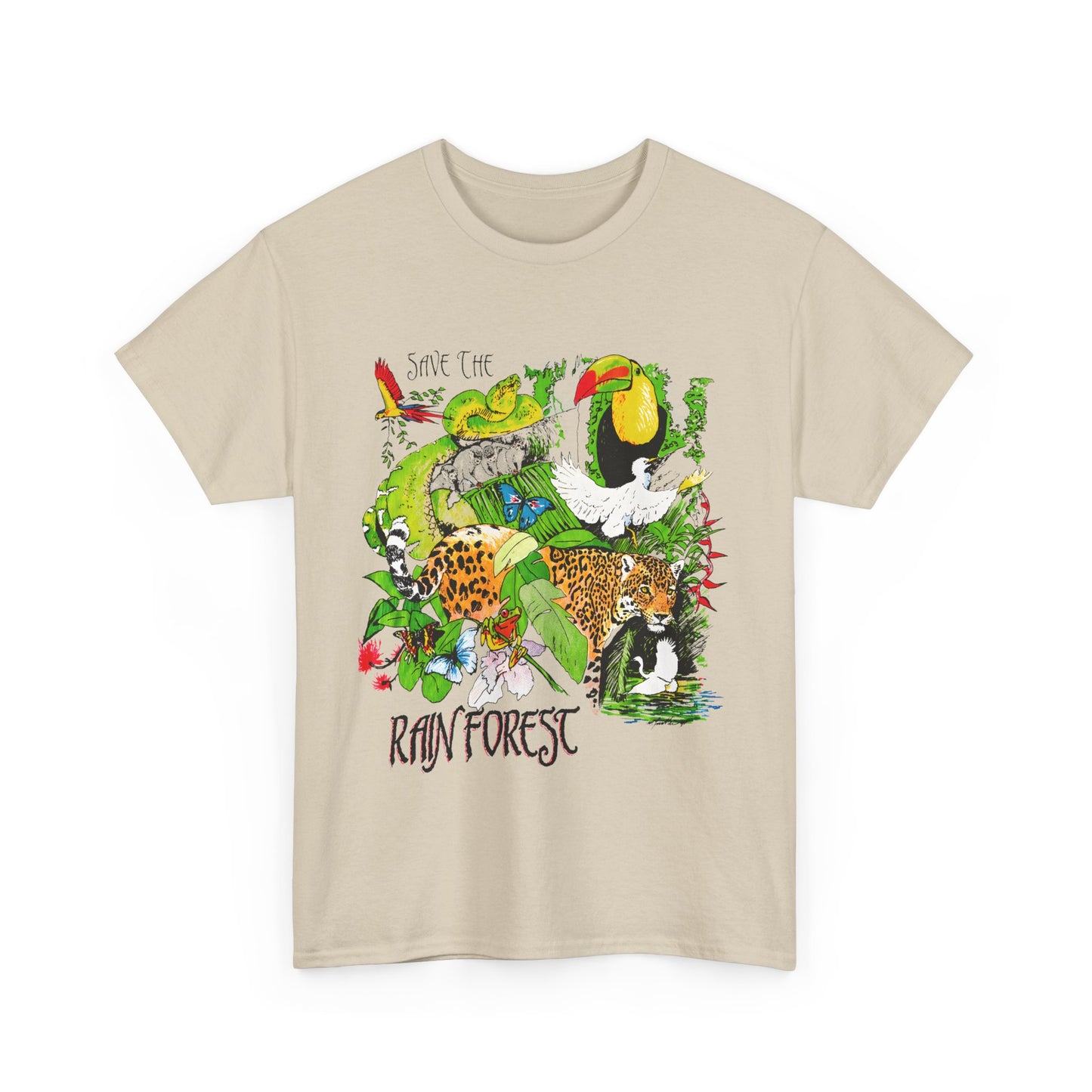 1993 vintage save the rainforest reproduction tshirt