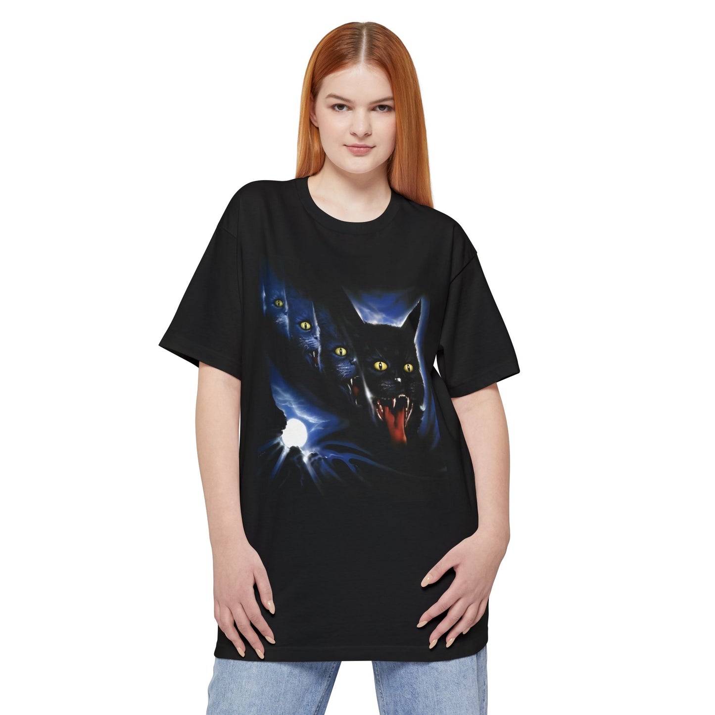 oversized 1990 tales from the darkside rare cat poster reproduction unisex tall beefy tshirt