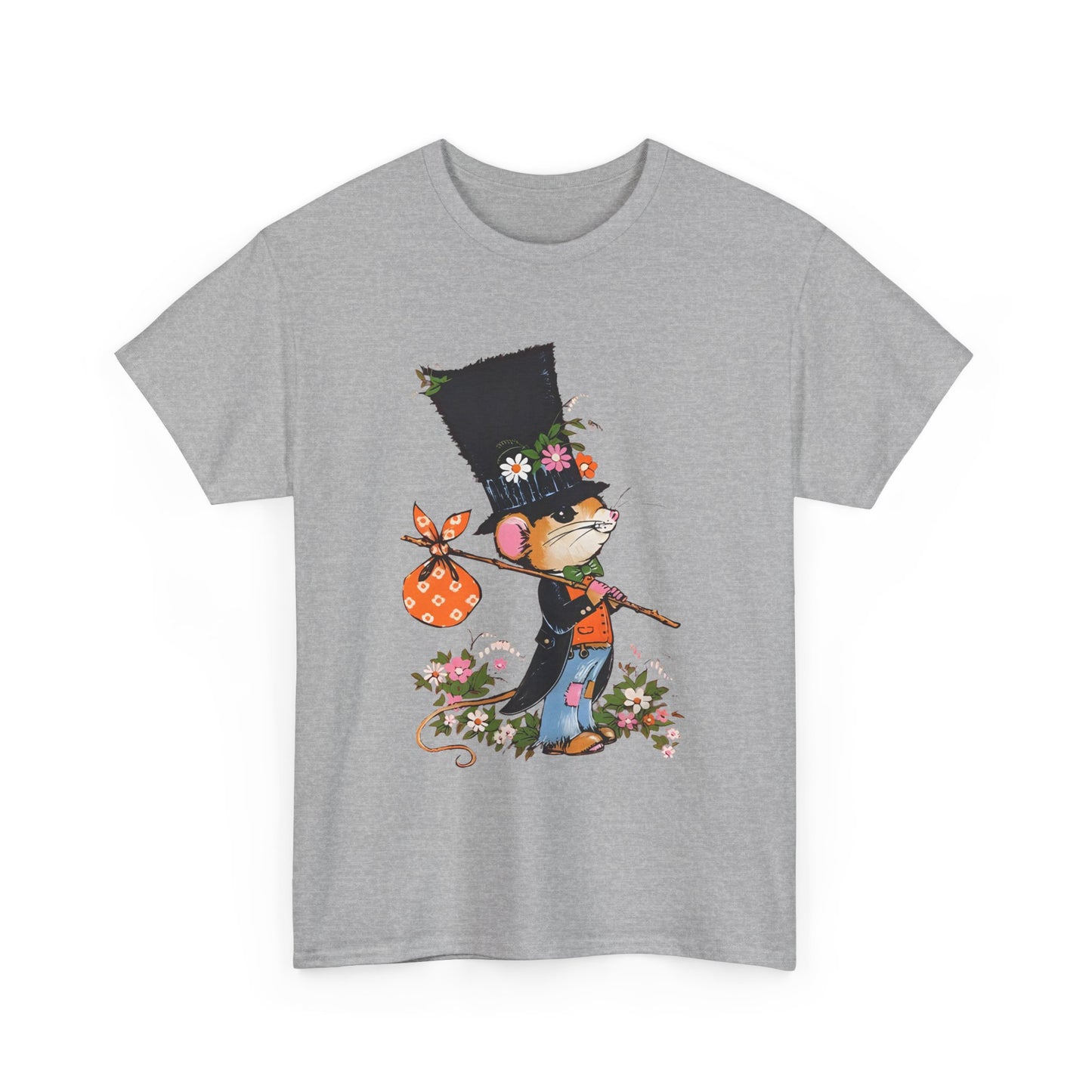 1970s vintage graphic novelty hobo mouse reproduction tshirt