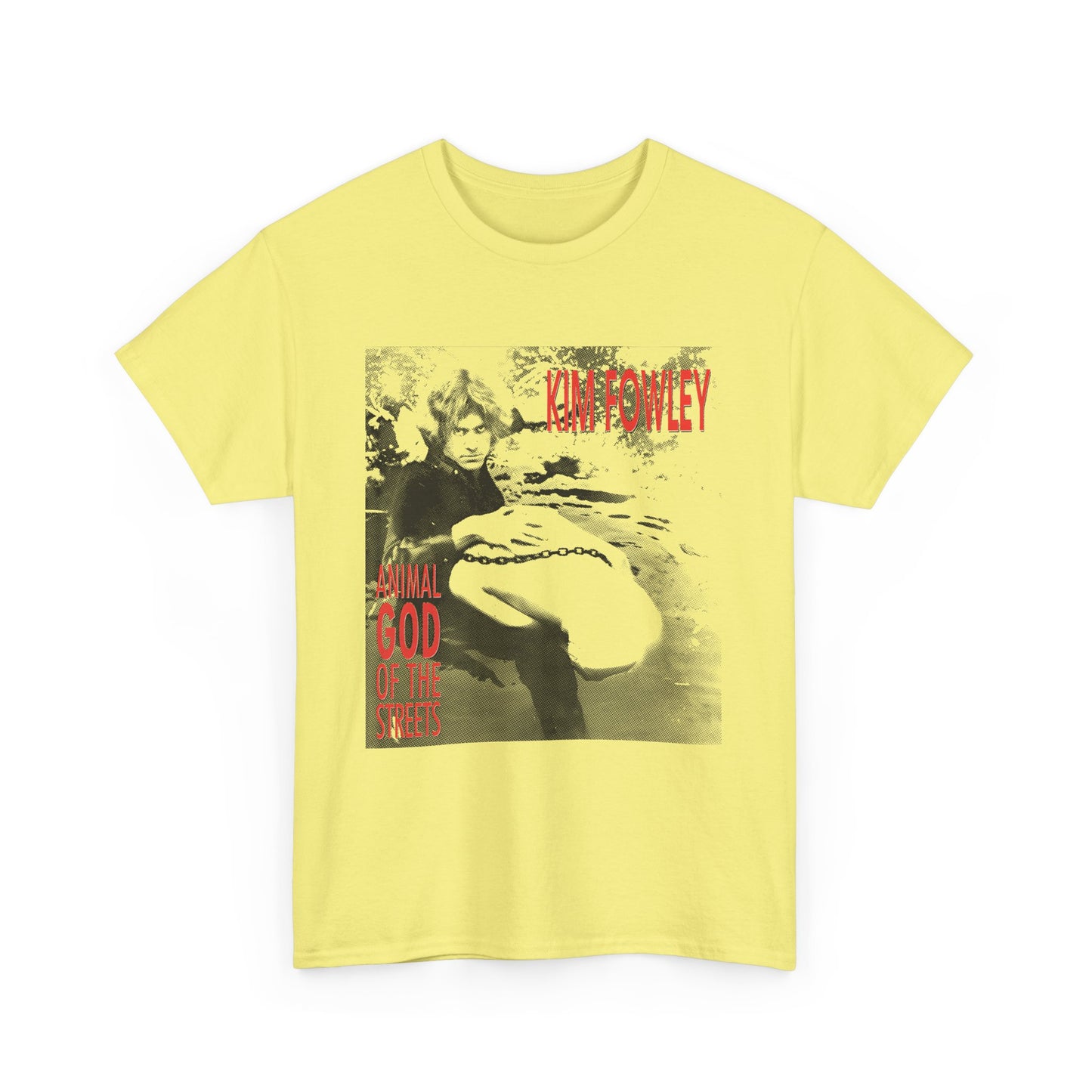 1974 animal god of the streets by kim fowley album cover stretched tshirt