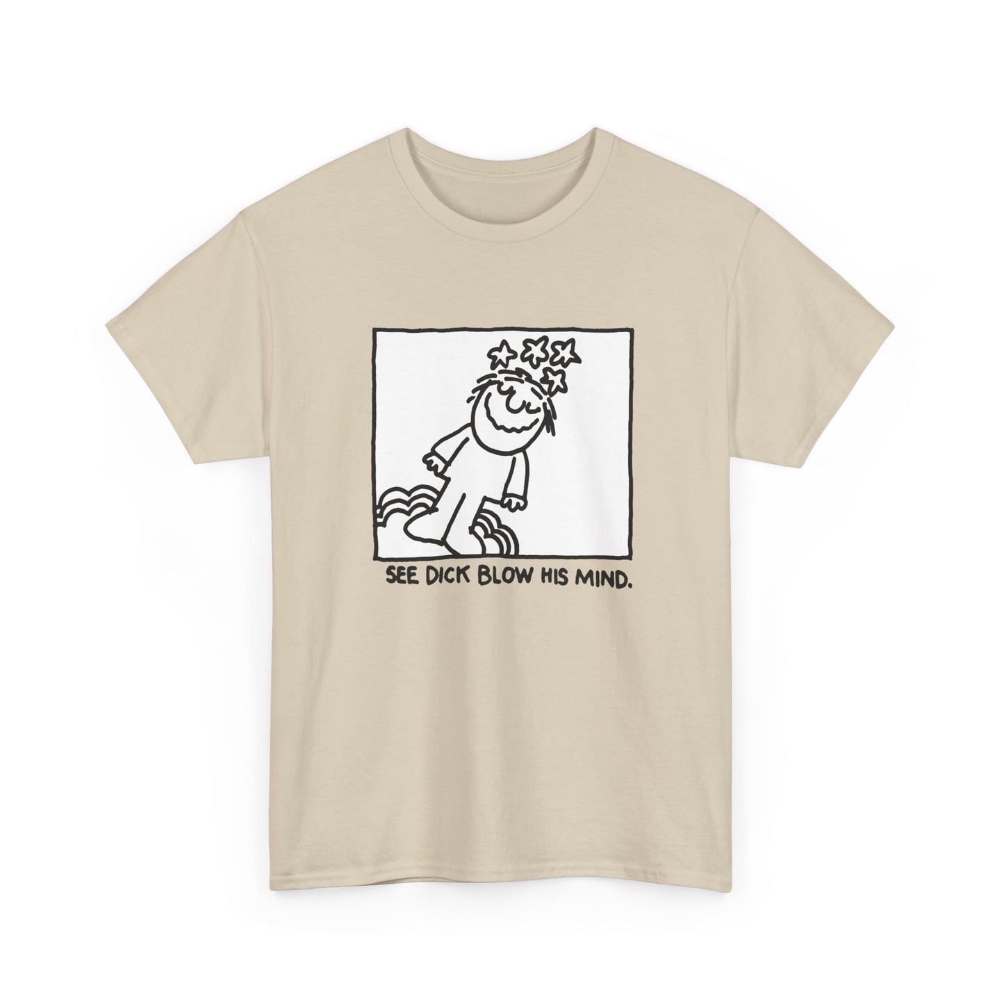 1971 the psychedelic coloring book see dick blow his mind cartoon reproduction tshirt