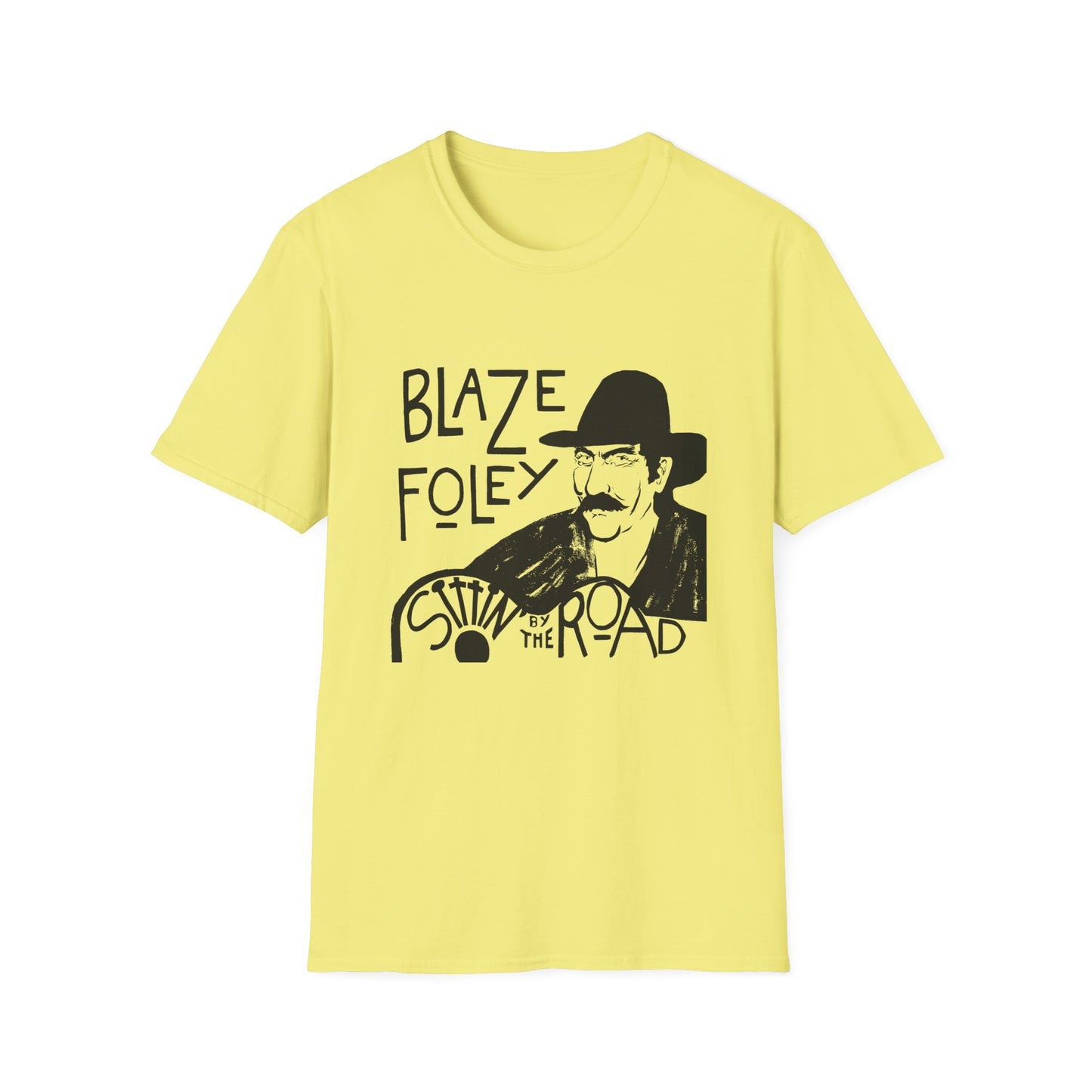 blaze foley sittin' by the road black stencil fan art tshirt