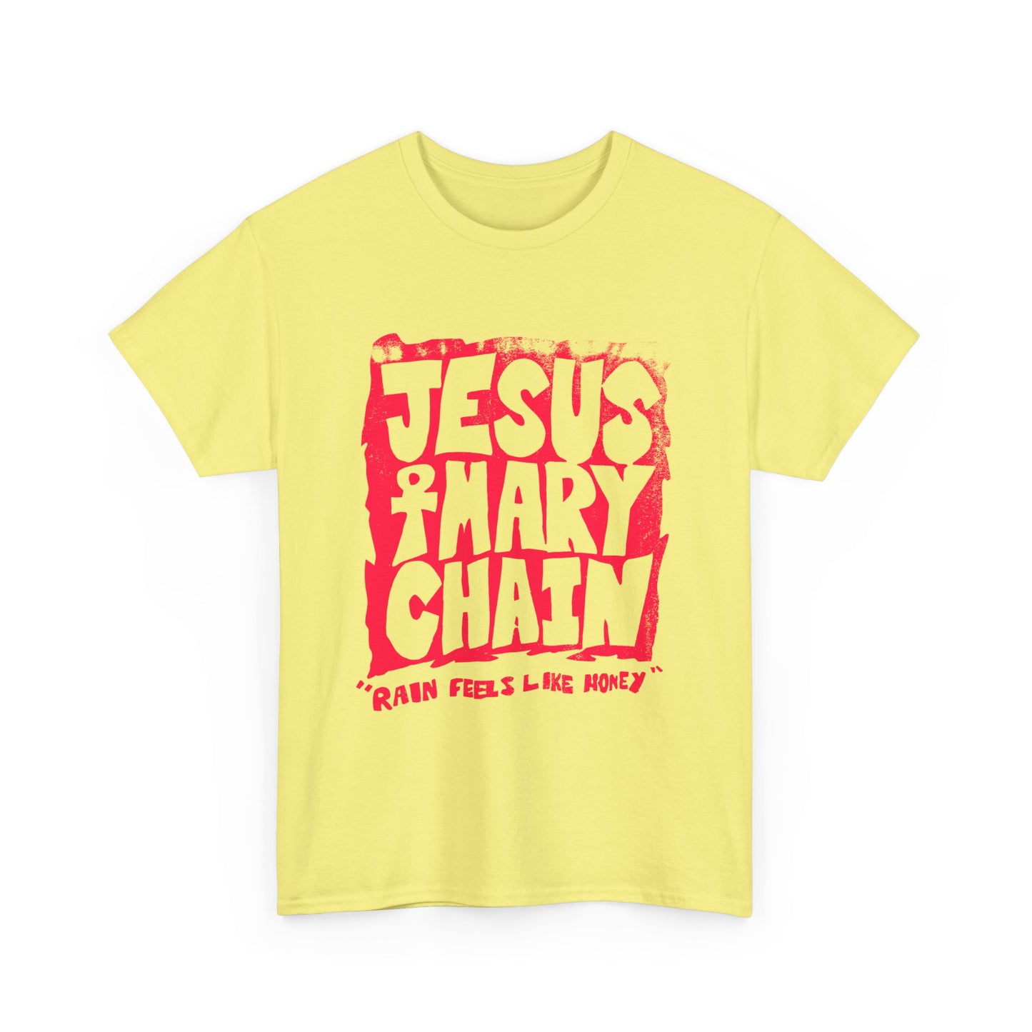 vintage jesus and mary chain rain feels like honey reproduction in red tshirt