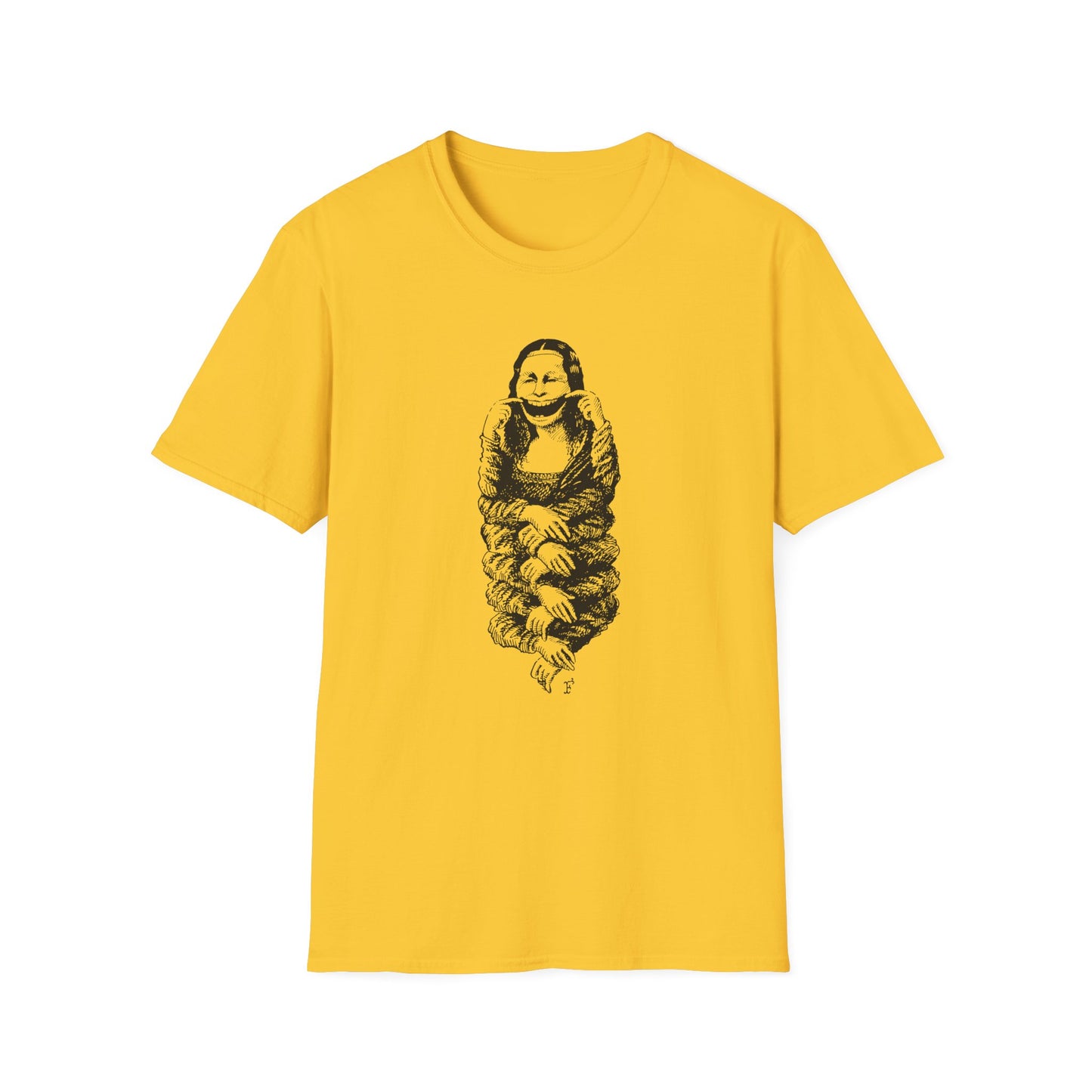 1985 jerzy flisak museum of caricature mona lisa exhibition poster tshirt