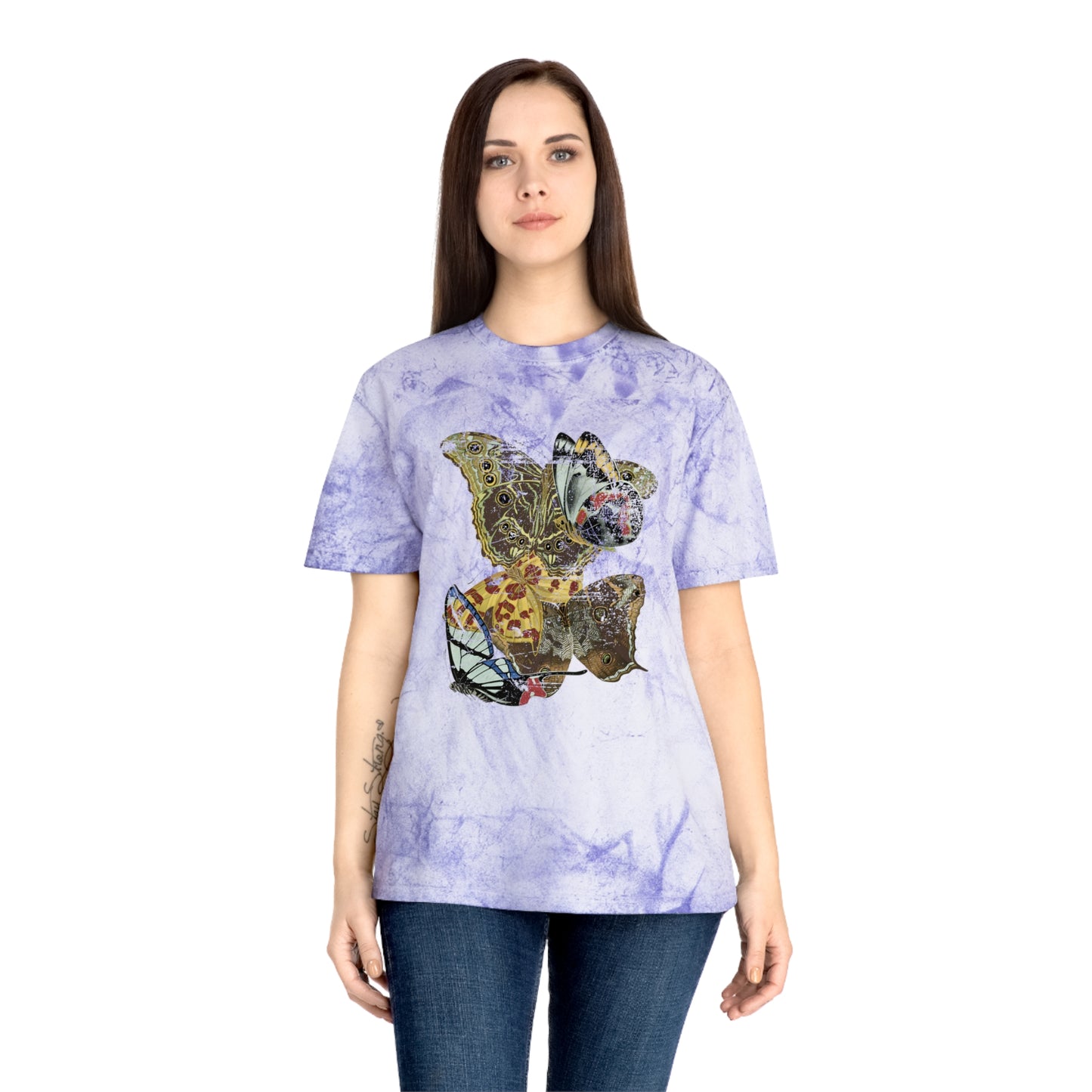 1925 papillons butterfly illustration by emile allain seguy faded graphic color blast tshirt